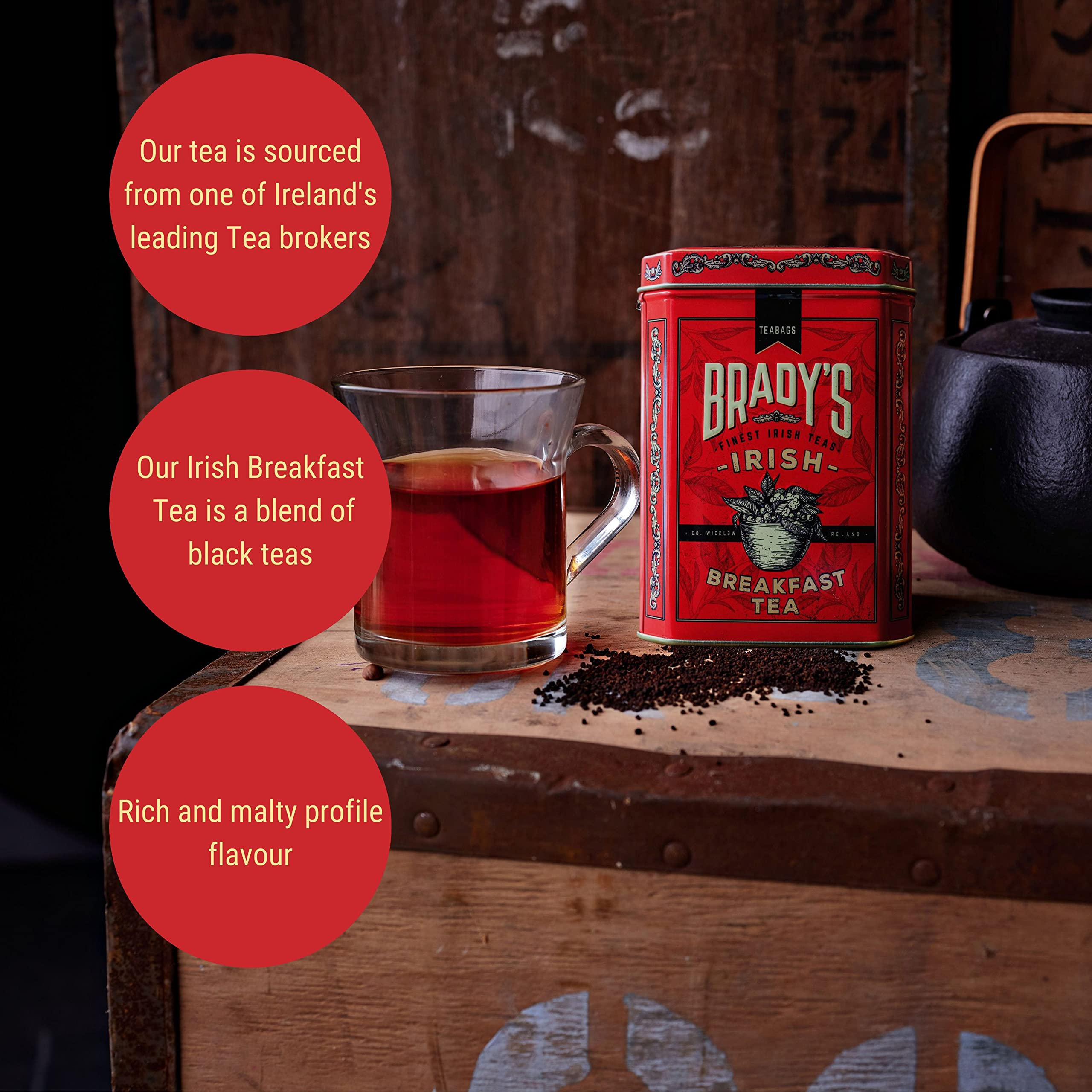 Brady's Irish Breakfast Tea - 40 Tea Bags - Rich Malty Black Tea Blend in Tin 11