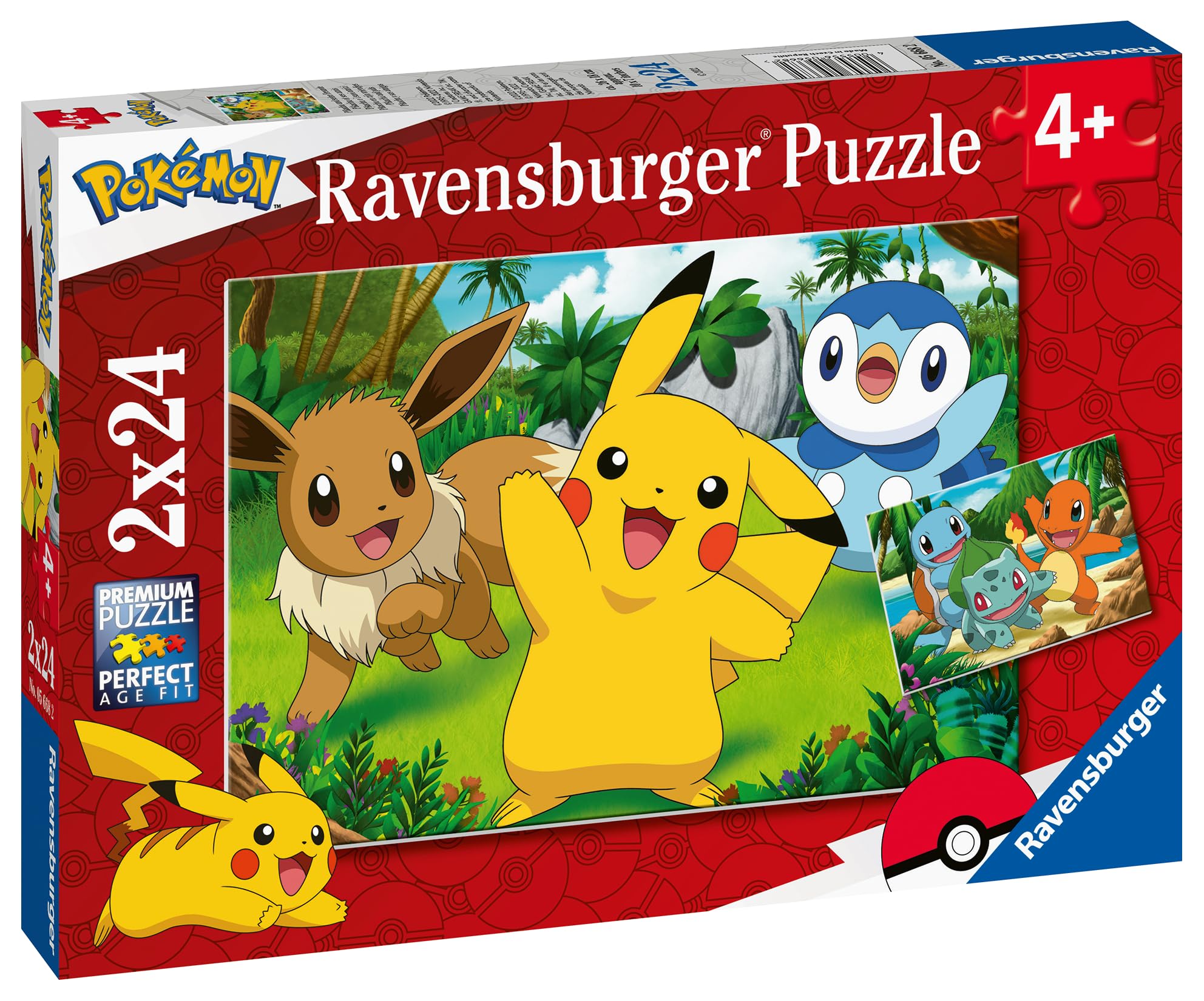 Ravensburger Pokemon Jigsaw Puzzles - 2x 24 Pieces for Kids Age 3+ | FSC Certified Cardboard