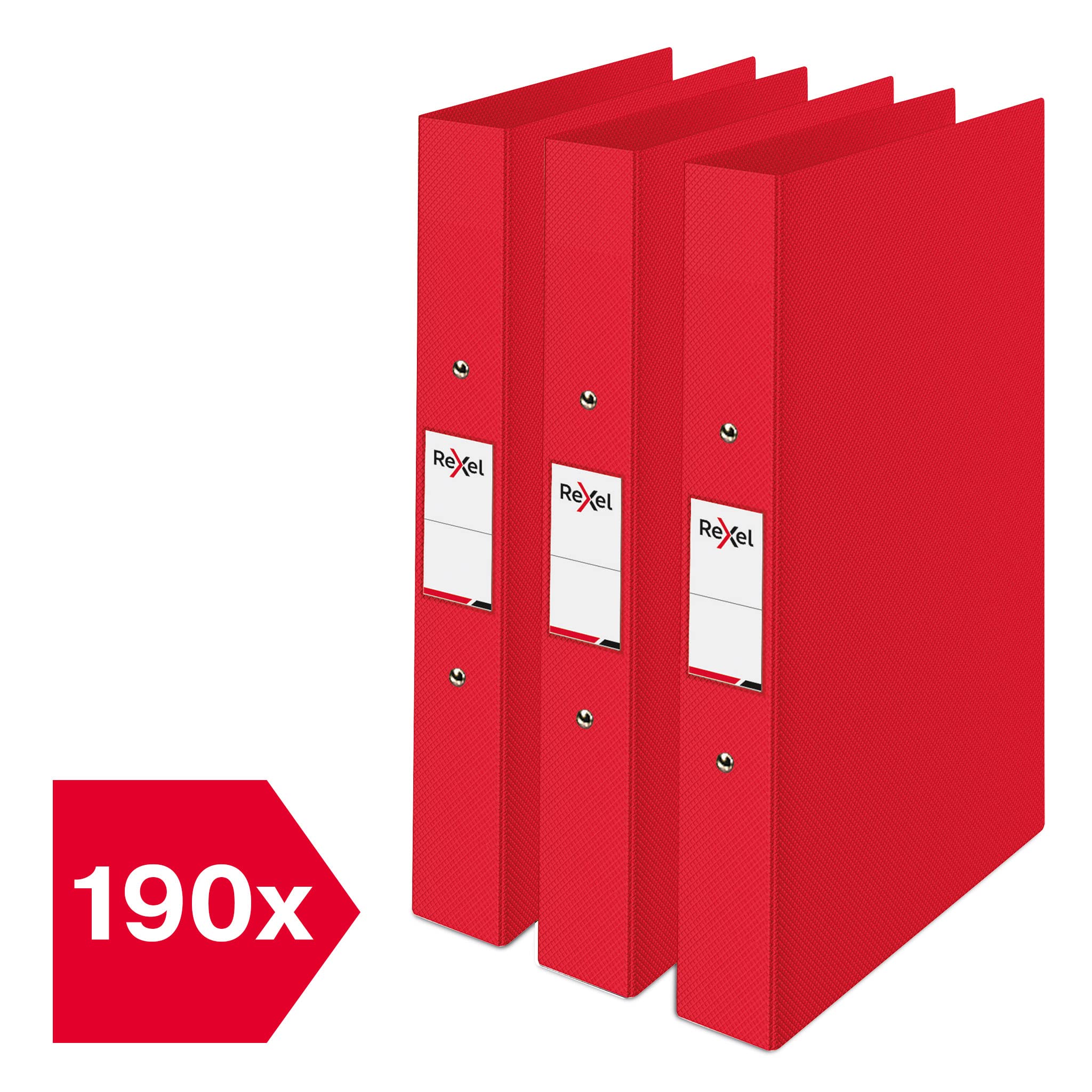 Rexel Choices A4 O-Ring Binder - 25mm Spine, 190 Sheet Capacity, Red | 3 Pack 4