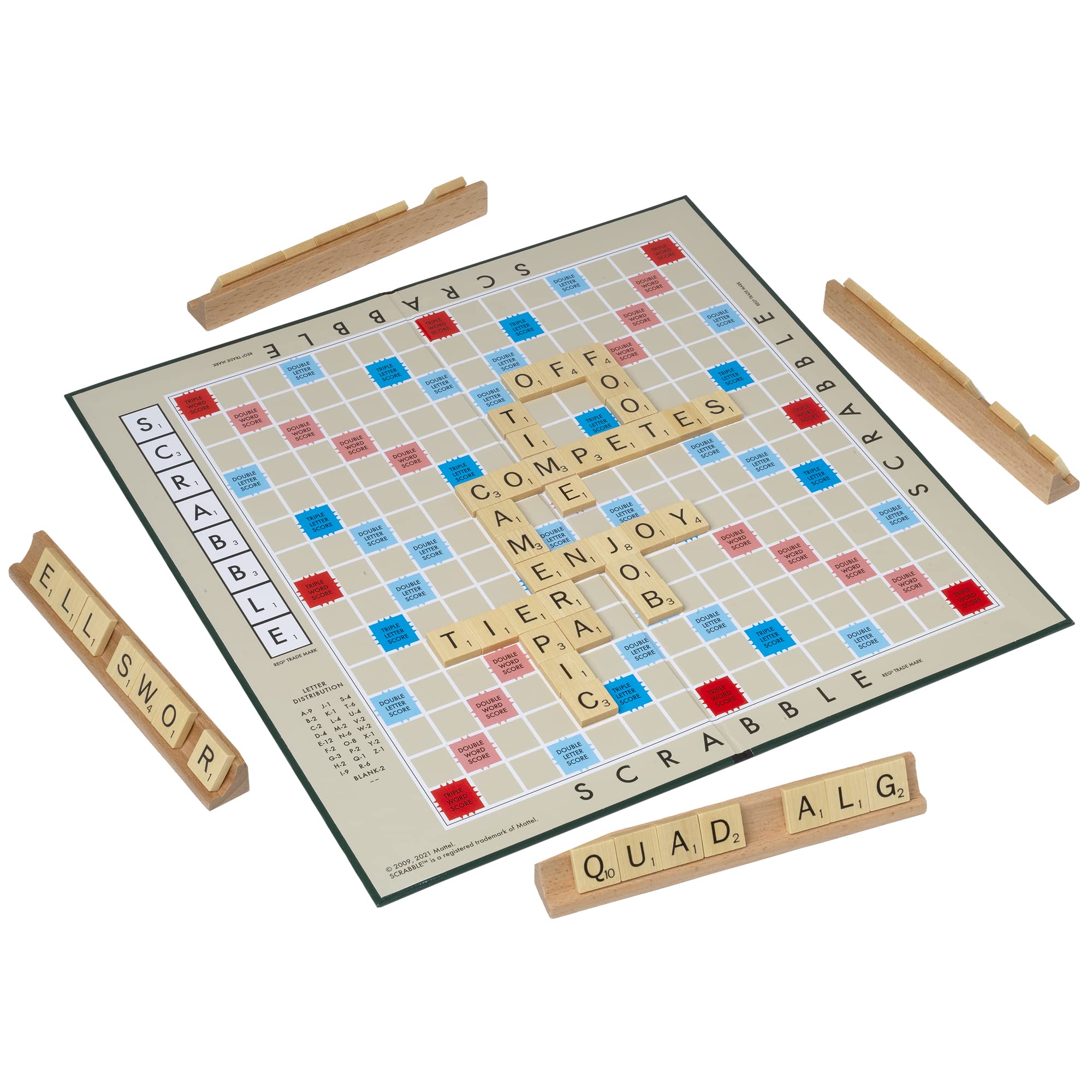 Ideal Scrabble Classic - Reproduction of 1950's Design | 100 Wooden Tiles | 2-4 Players | Ages 10+ 2