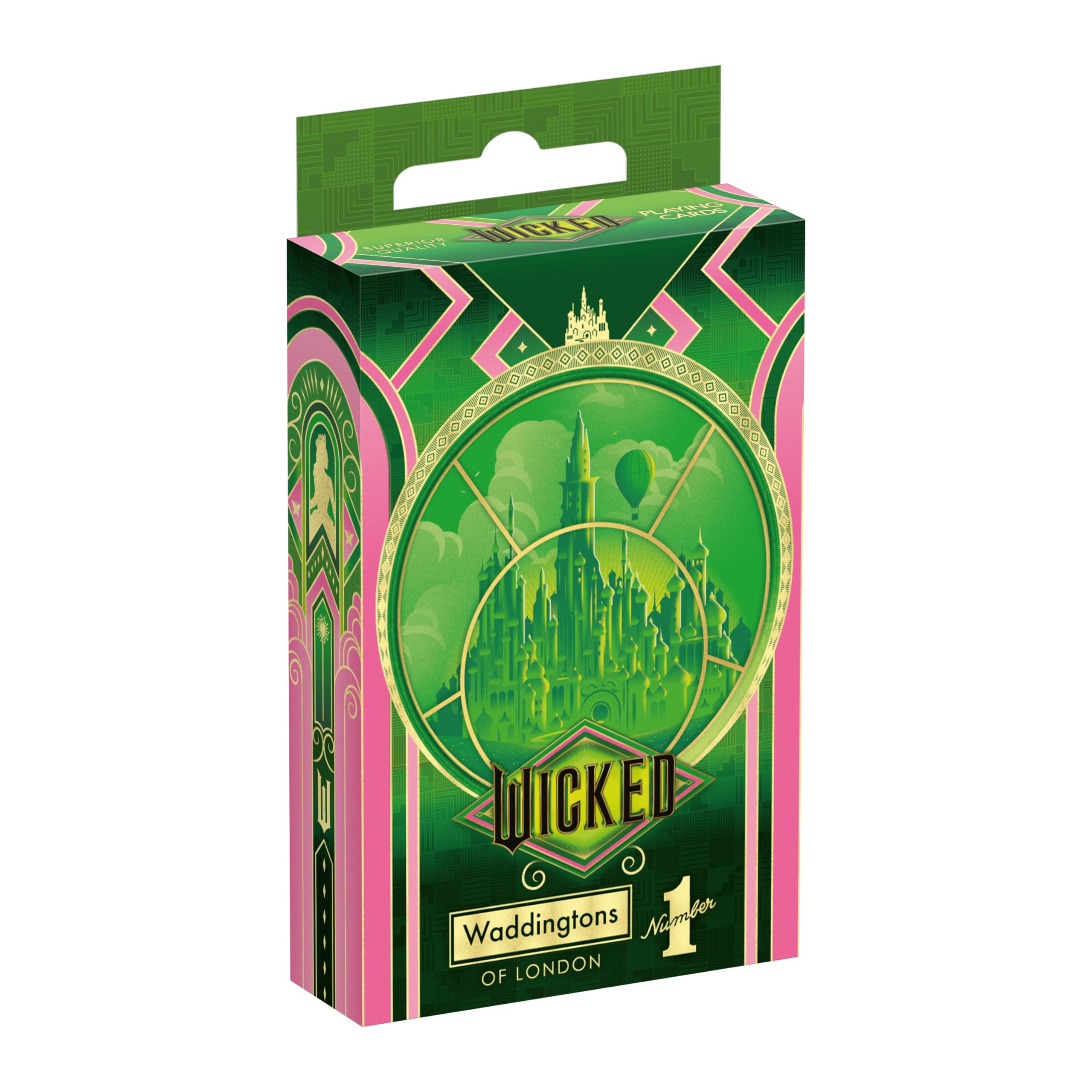 Waddingtons Number 1 Wicked Edition Playing Cards - Glinda & Elphaba Emblems | 52 Cards + 2 Jokers