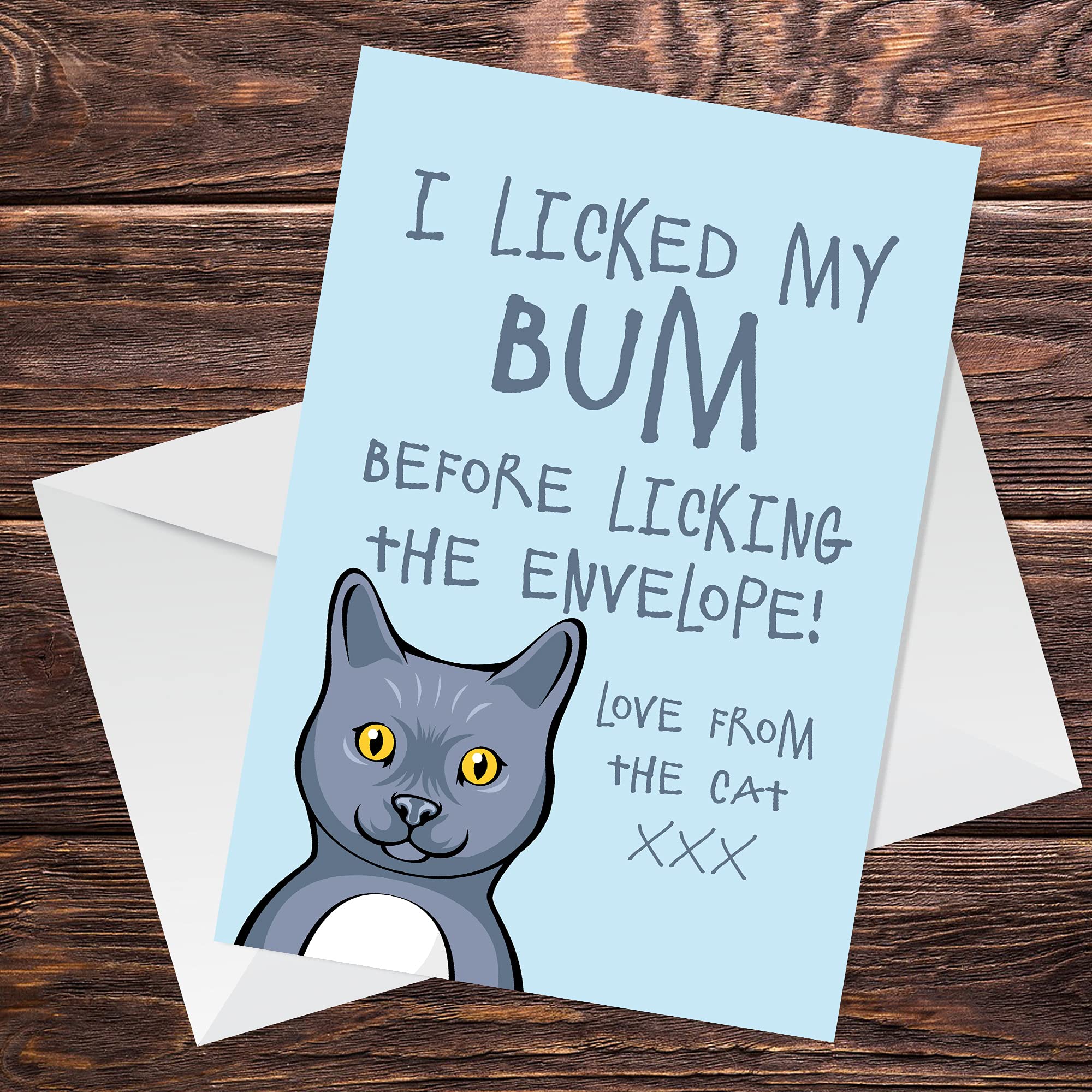 RED OCEAN Funny Cat Bum Birthday Card - A6 Size, 300gsm Card | Humorous Gift 4