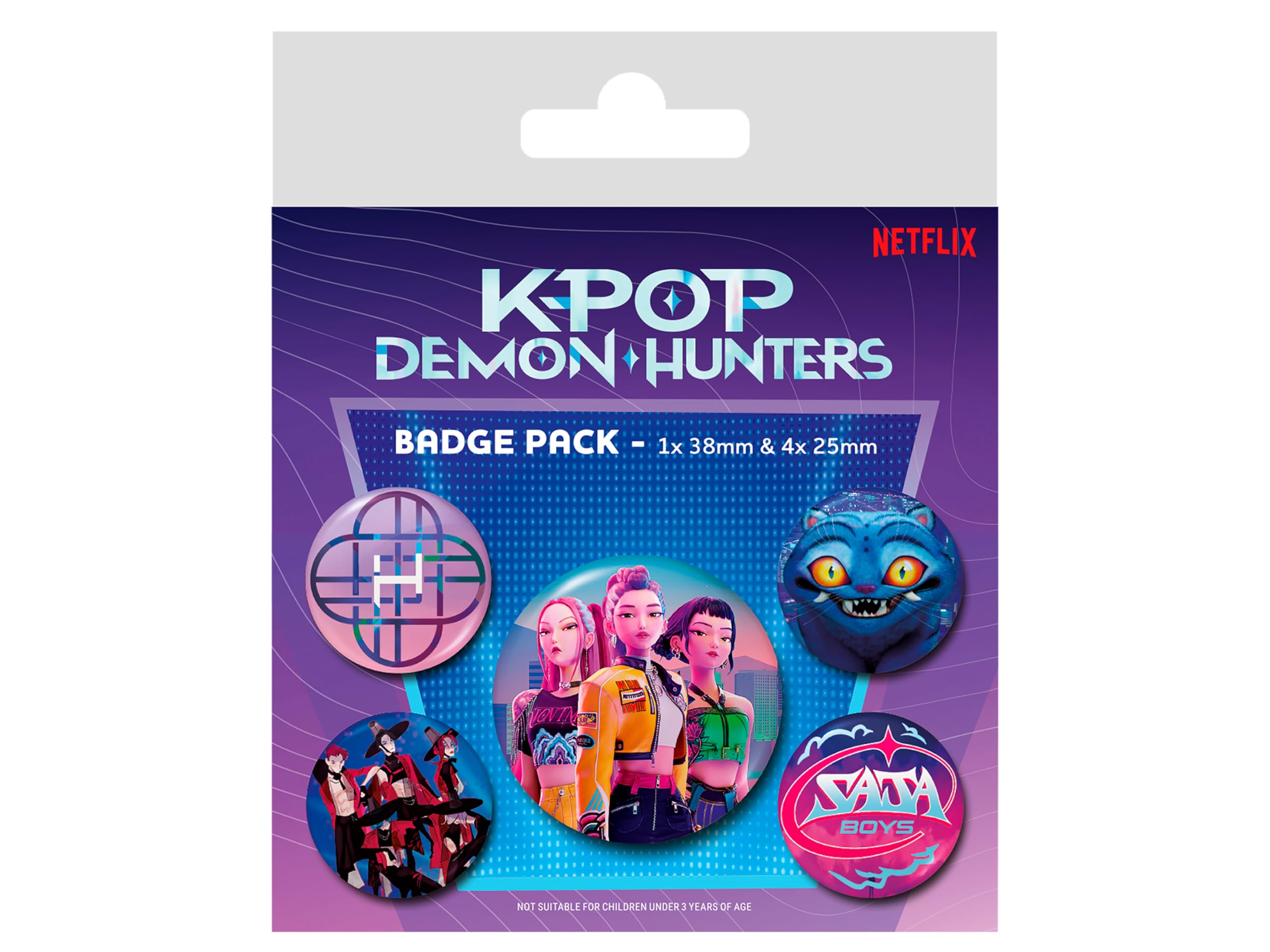 Pyramid International K-Pop Demon Hunters 5 Piece Button Badge Set | Huntrix, Derpy, Demons In Disguise 1