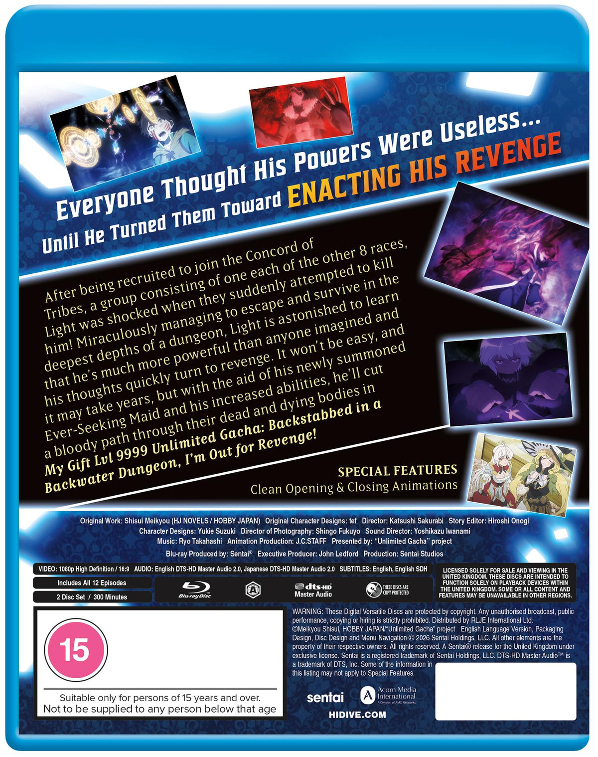 My Gift Lvl 9999 Unlimited Gacha: Backstabbed in a Backwater Dungeon, I'm Out for Revenge! [Blu-ray]