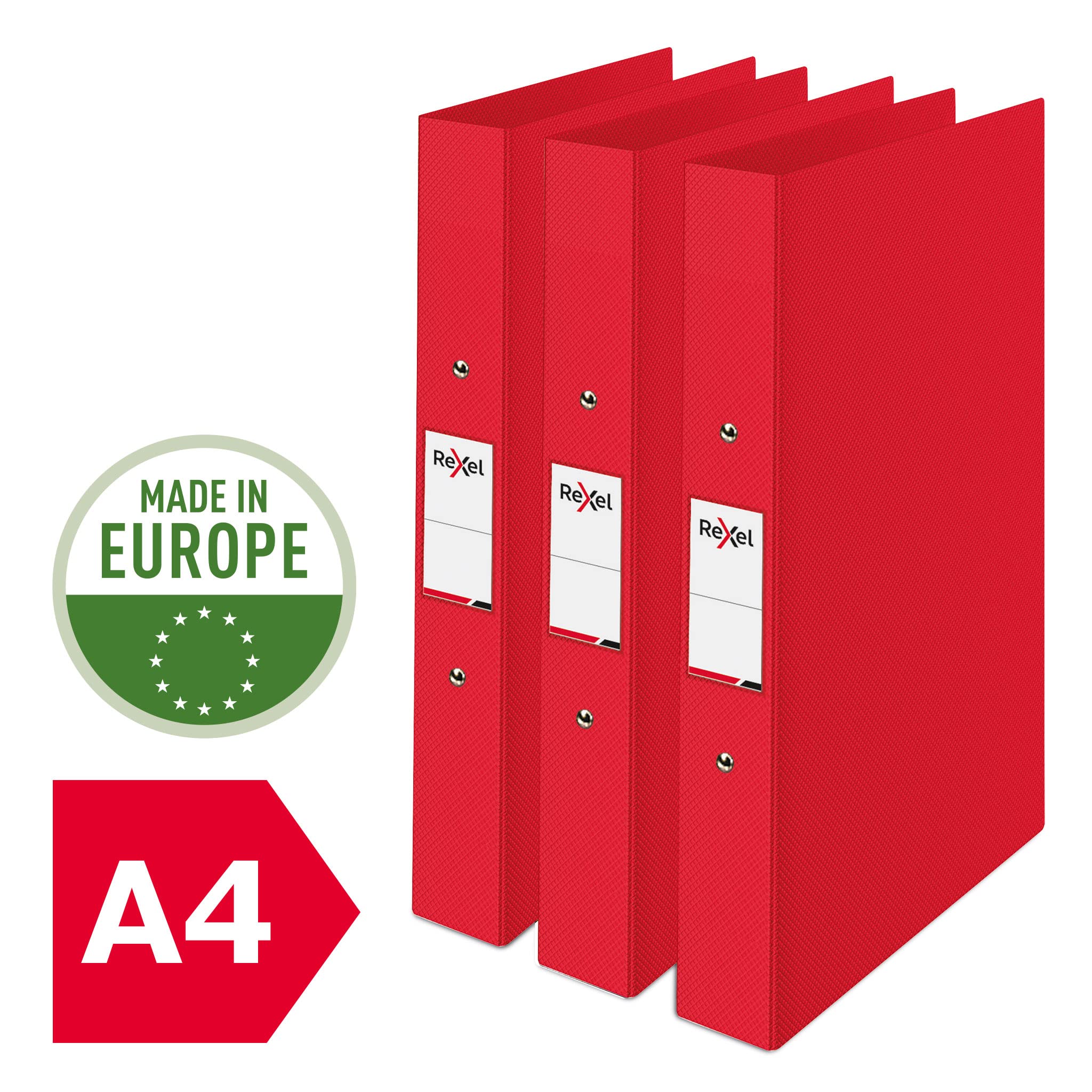 Rexel Choices A4 O-Ring Binder - 25mm Spine, 190 Sheet Capacity, Red | 3 Pack