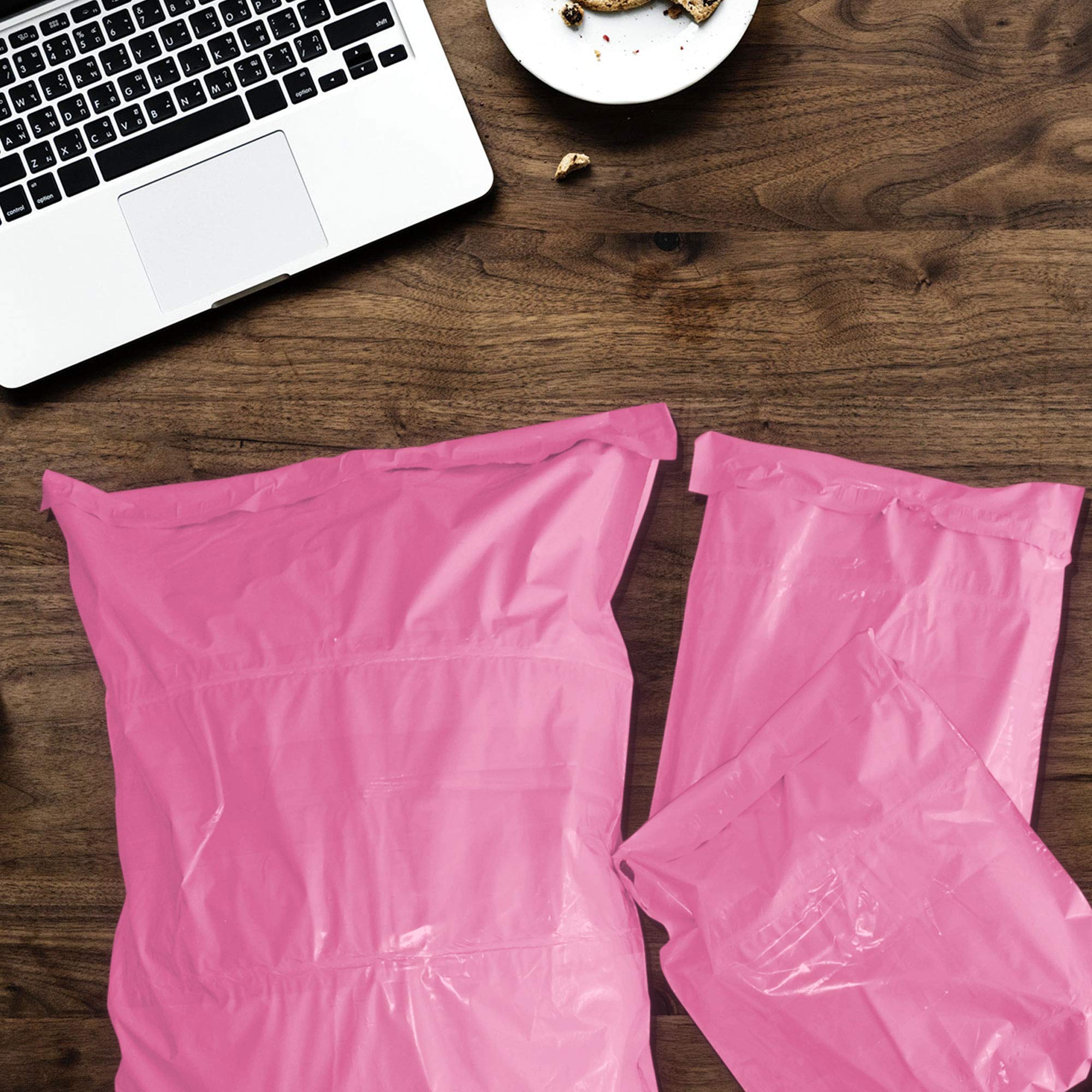 iSOUL 100 Pink Plastic Mailing Bags - Self Seal, Water Resistant | 4 Sizes (6x9 to 12x16 in) 7