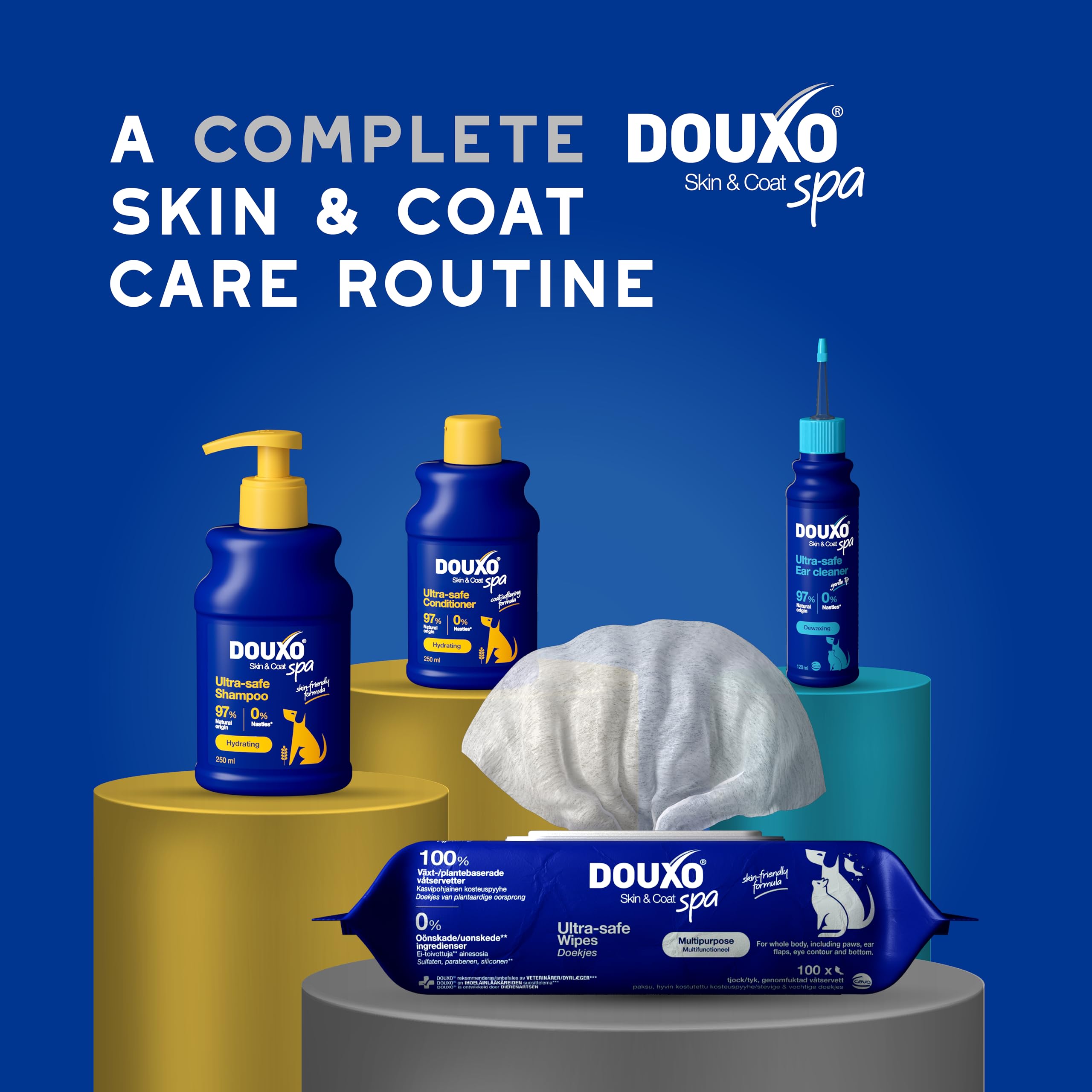 Douxo Skin & Coat Care - Multipurpose Grooming Wipes for Dogs and Cats | 100 Wipes | Hypoallergenic 8