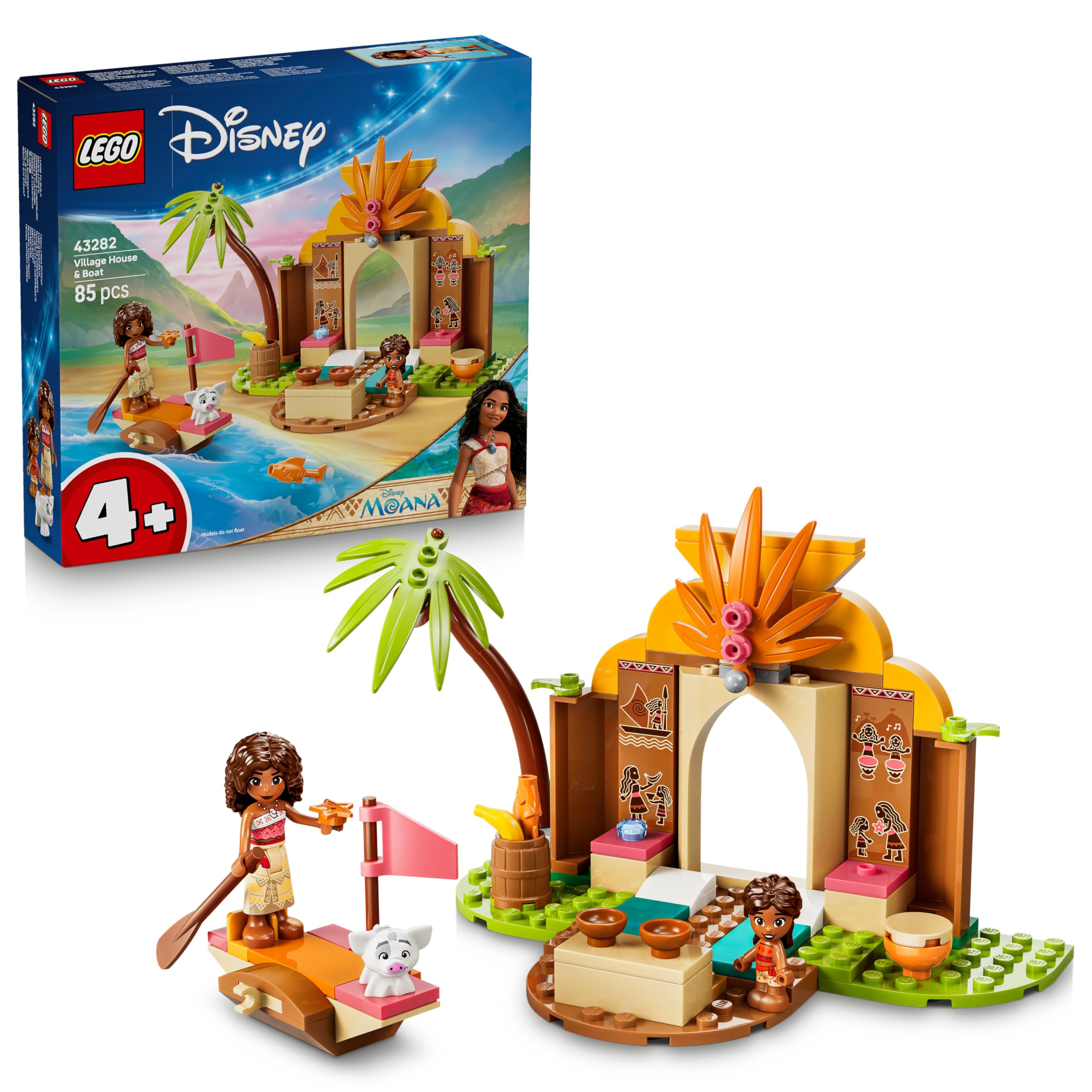 LEGO Disney Moana Village House & Boat Set 43282 | Ages 4+ | Includes Moana, Simea, Pua 1
