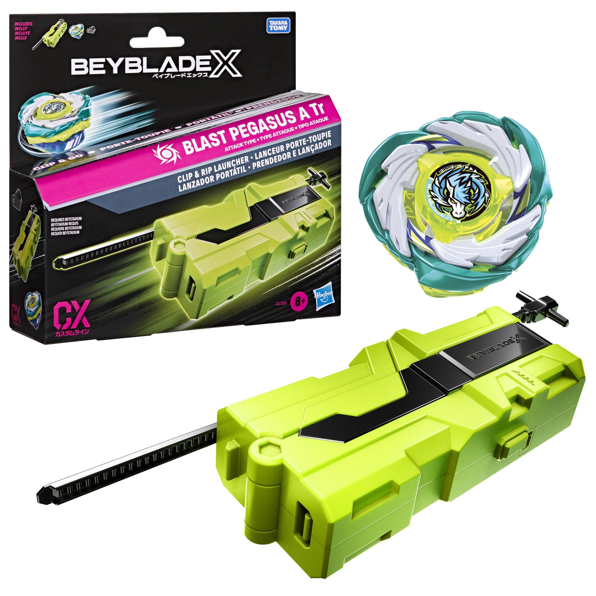 BeybladeX 2つセット Hasbro Beyblade X Clip & Rip Launcher with Blast Pegasus A Tr Right-Sp