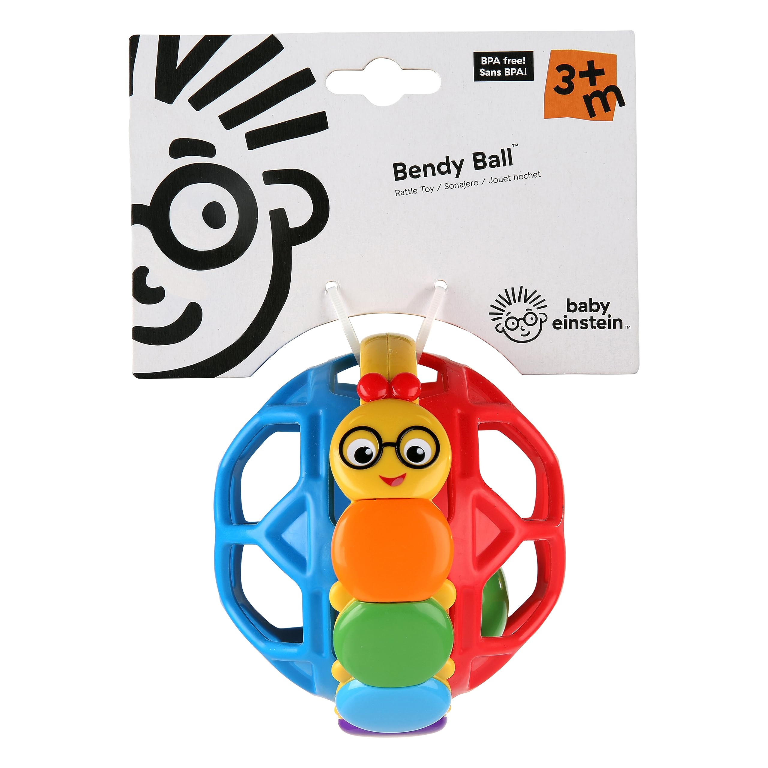 Baby Einstein Bendy Ball Rattle - Soft Flexible Grasp Toy | Ages 3 Months+ | BPA-free 8