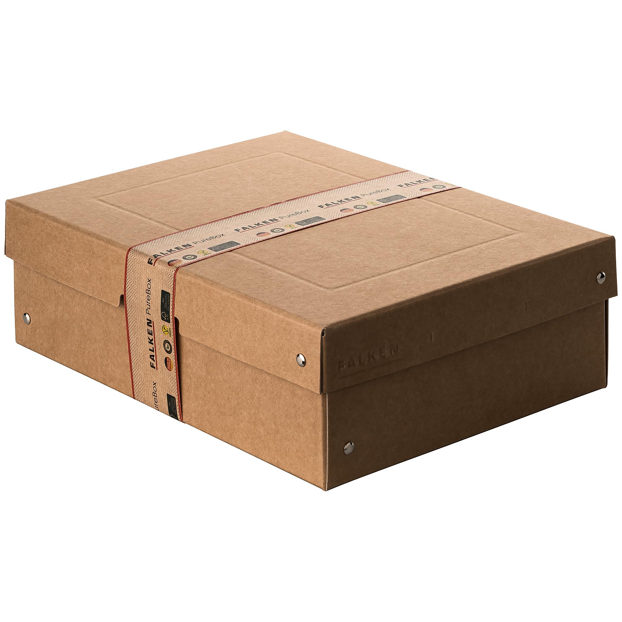 FALKEN Original PureBox Nature Box Mailer - DIN A4, 100mm High, Brown Cardboard