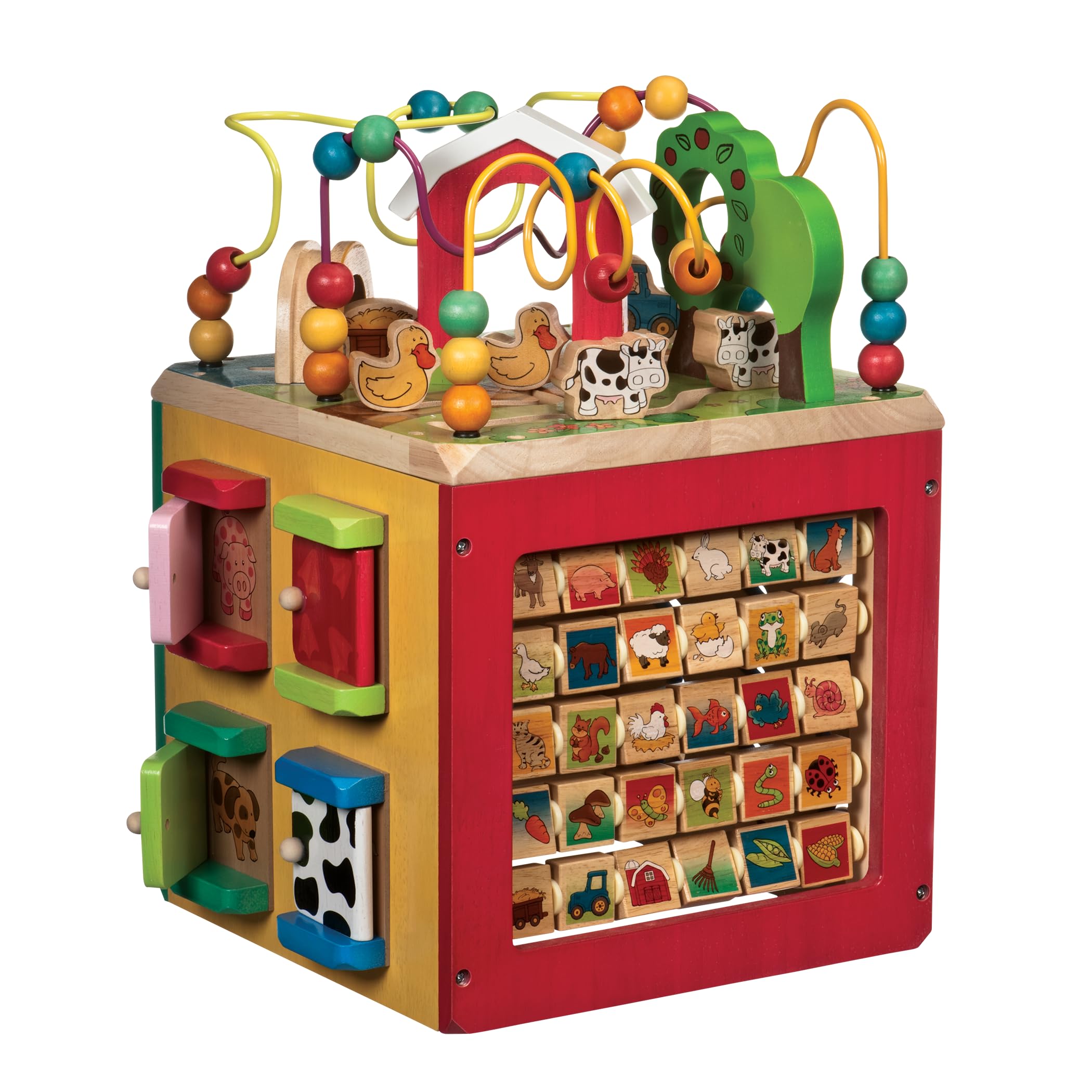 Battat Wooden Activity Cube with Farm Theme | 5 Sides of Fun | Ages 1+ 1