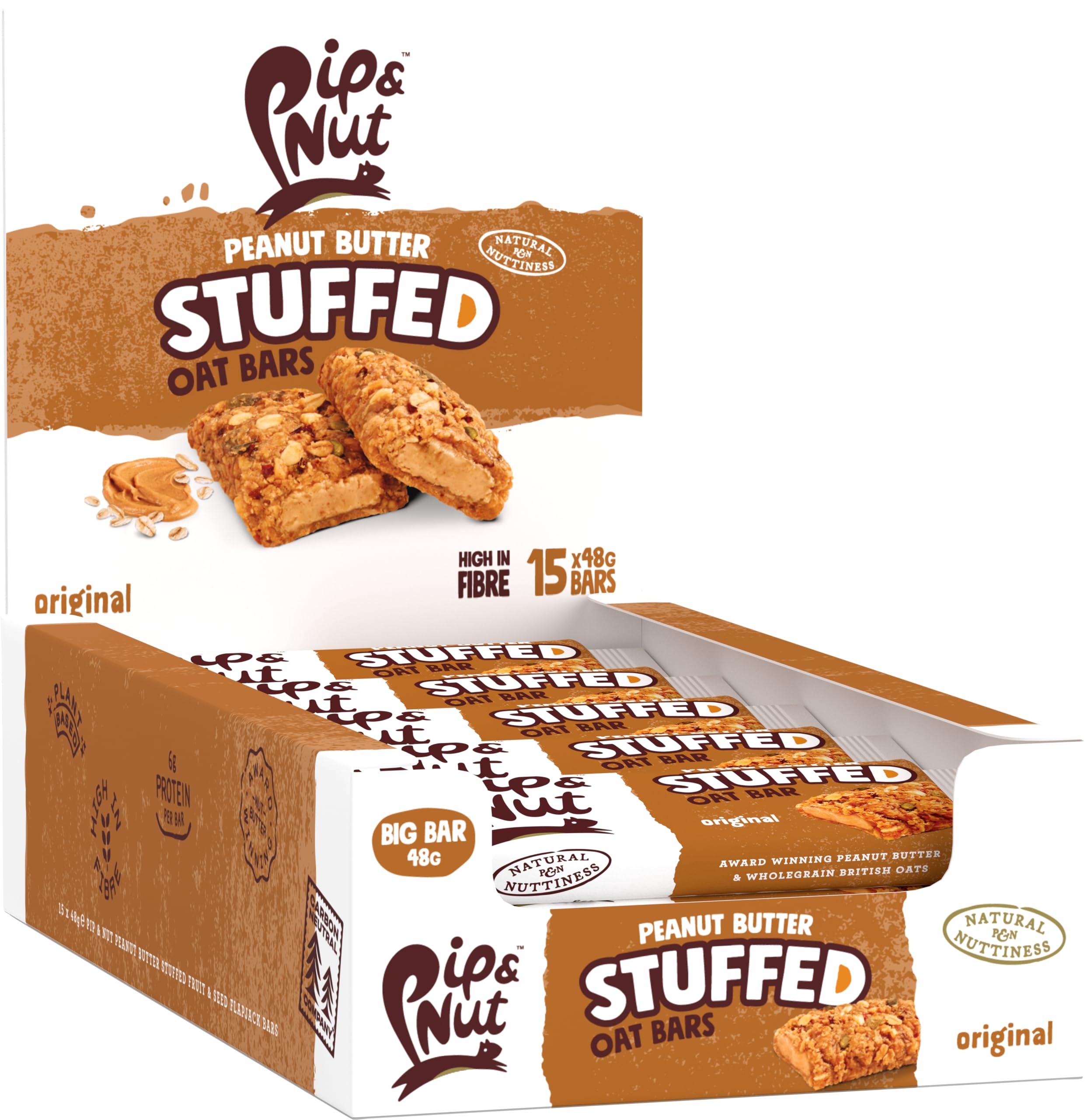 Pip & Nut Peanut Butter Stuffed Oat Bar Original - 15 Pack 1