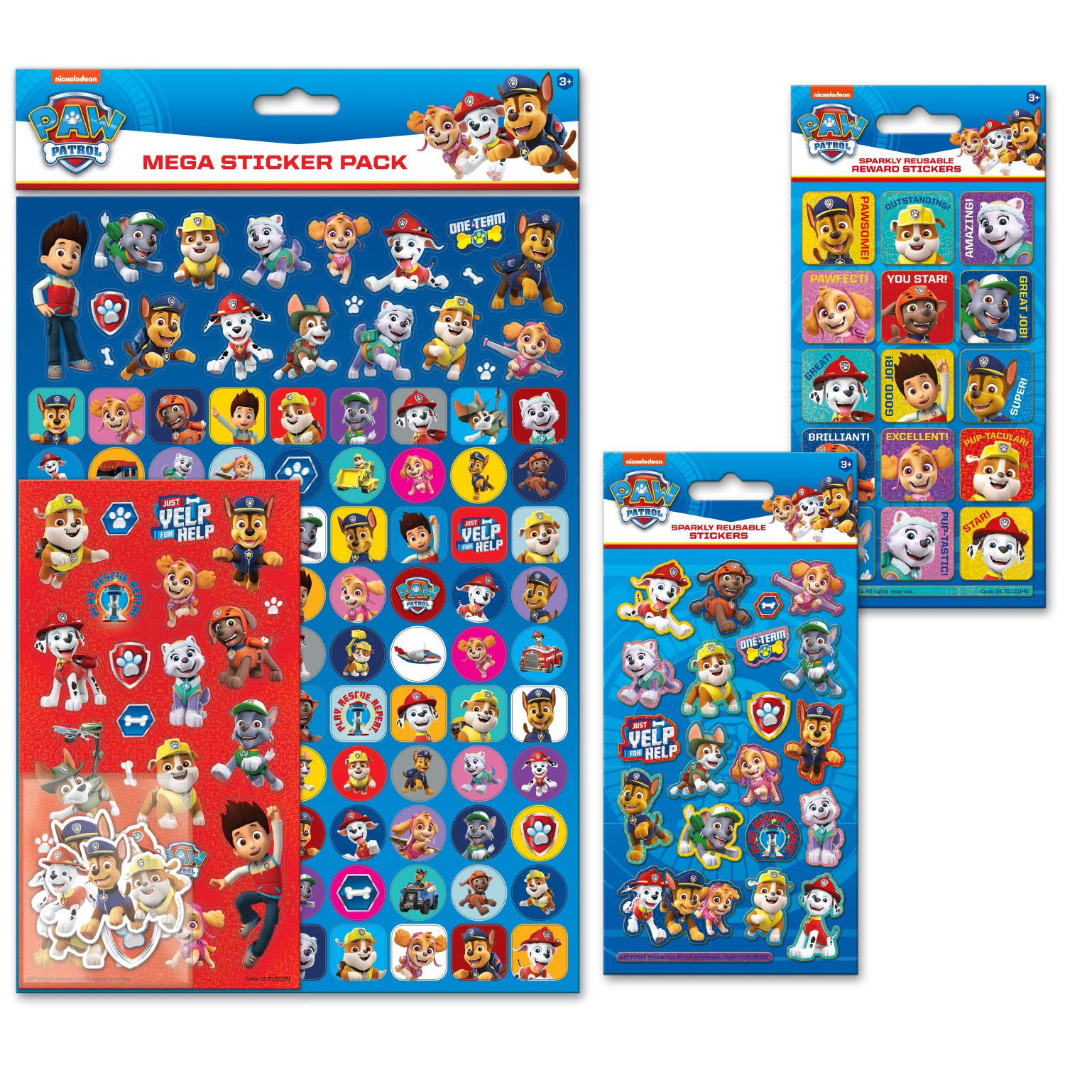 Paper Projects Paw Patrol Sticker Bundle Pack | Foil, Reward & Mega Pack Included 1