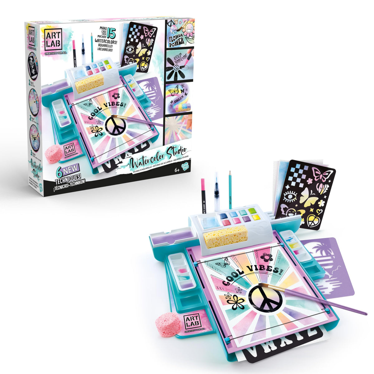Canal Toys Watercolour Studio - 8 Paints, 15 Sheets, 14 Tools, Age 6+