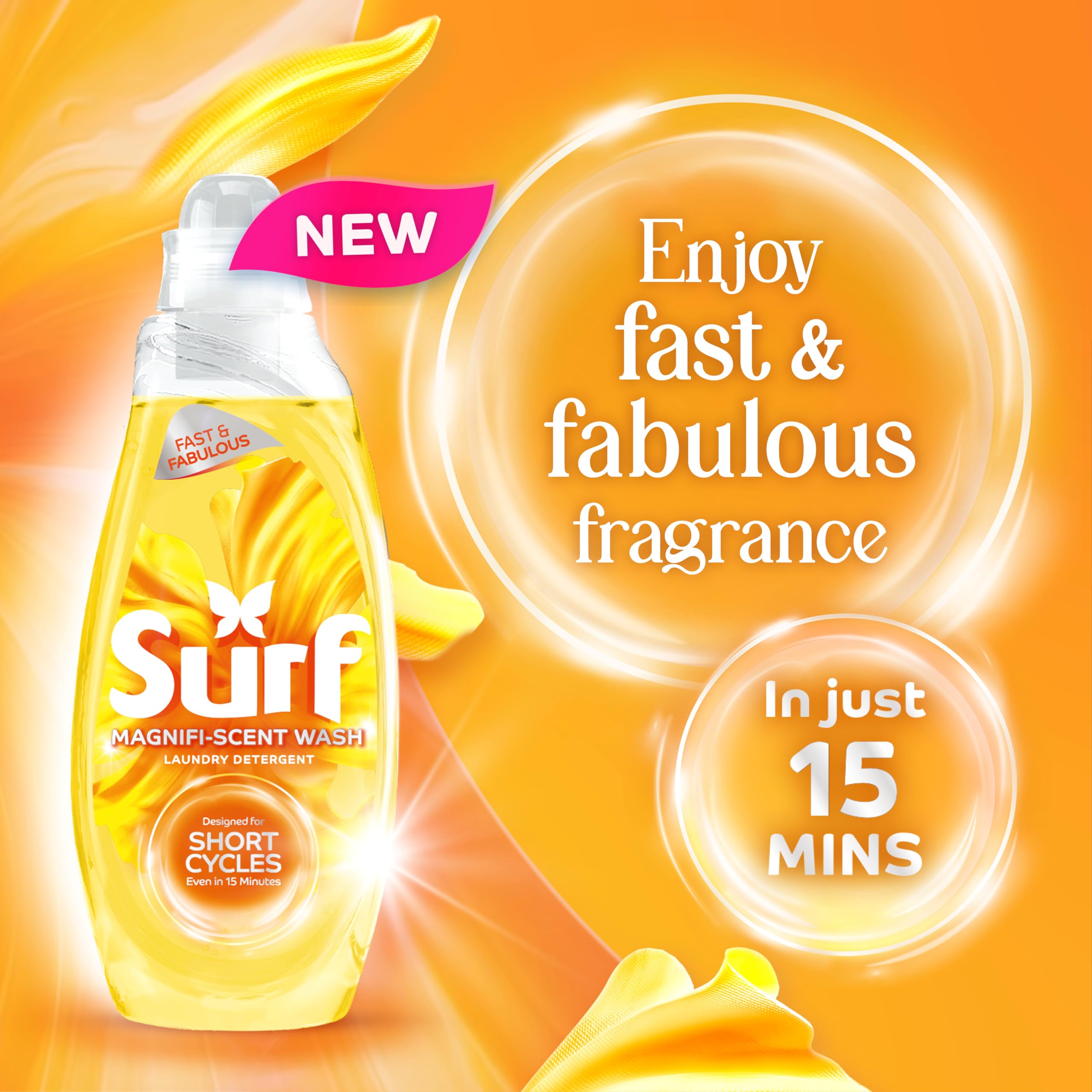 Surf Magnifi-Scent Wash Sunshine Blossom Laundry Liquid for Short Cycles | 1.08 L 2