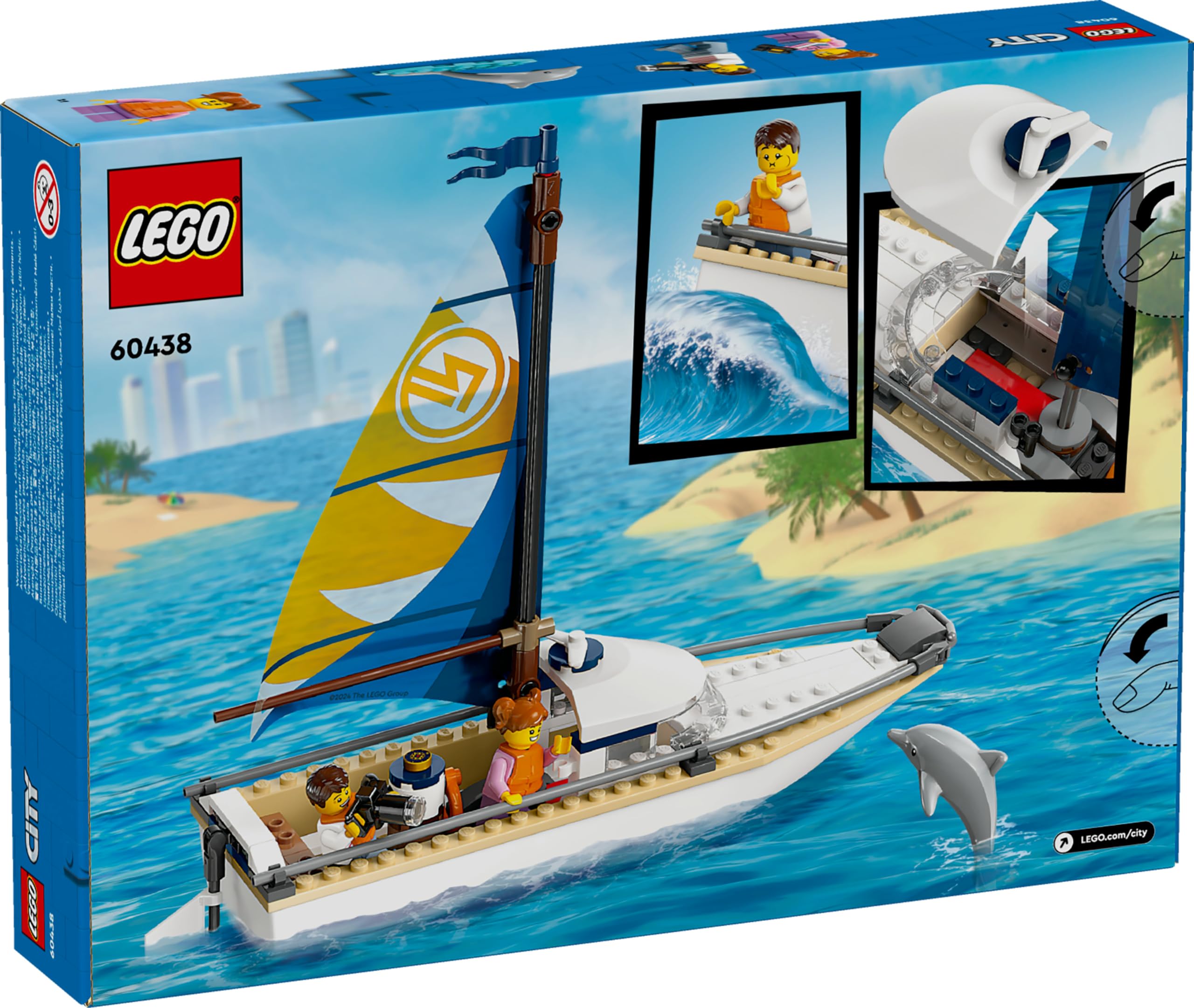 LEGO City Sailboat 60438 - Building Set with Dolphin & Minifigures for Ages 5+ 5
