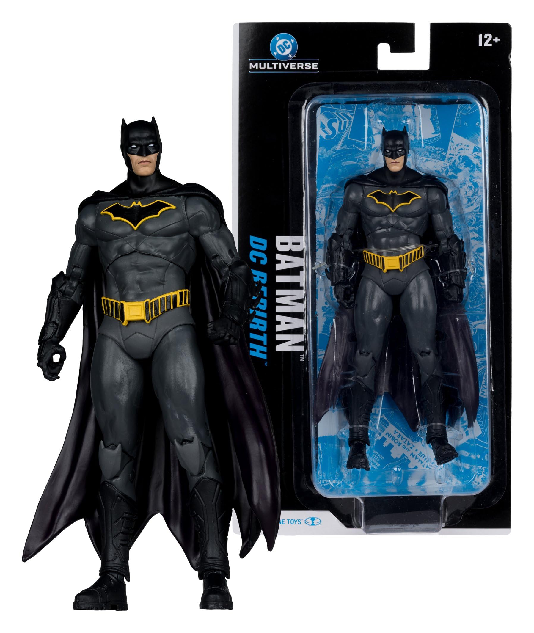McFarlane Batman (DC Rebirth) 7-Inch Action Figure - Ultra Articulation, Multi-color Plastic