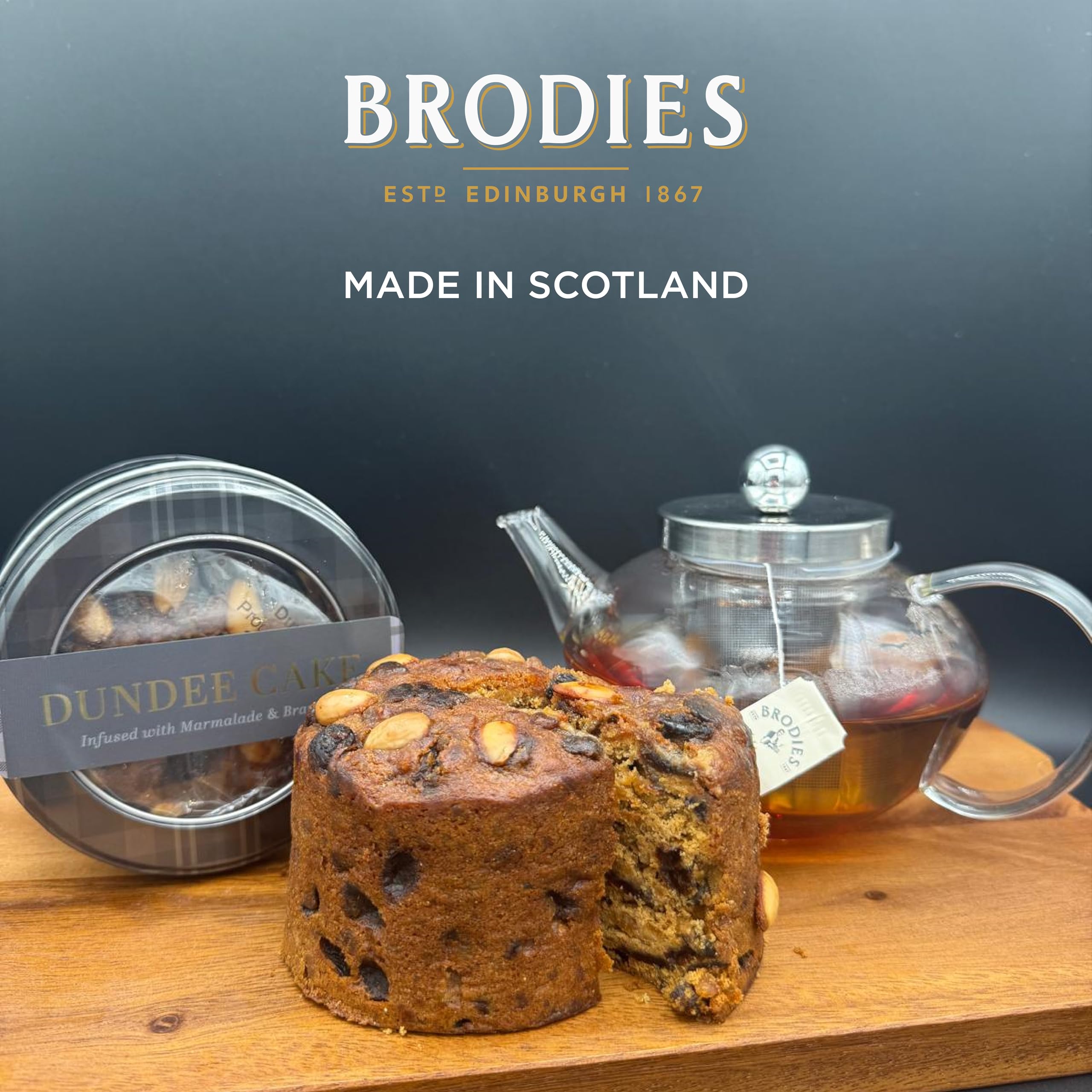 Brodies Dundee Cake - 315g - Handmade Scottish Fruit Cake with Marmalade, Brandy & Almonds 10