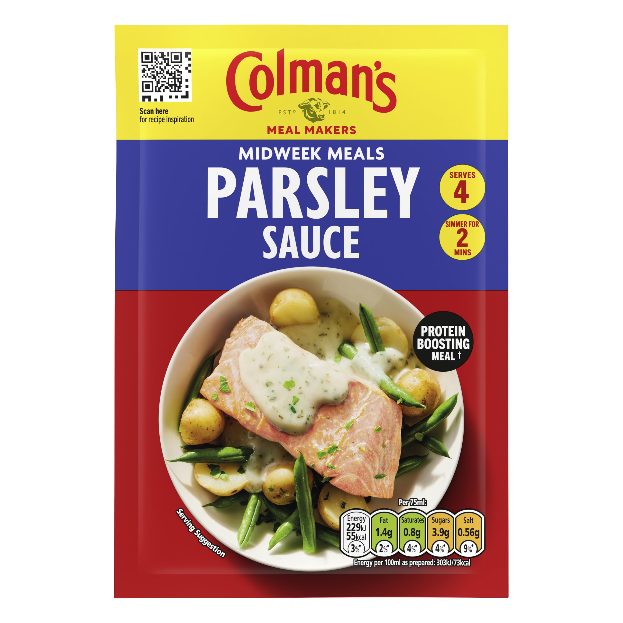 Colman's Parsley Sauce Mix with Herbs & Nutmeg for Midweek Meals | 20g Pack of 3