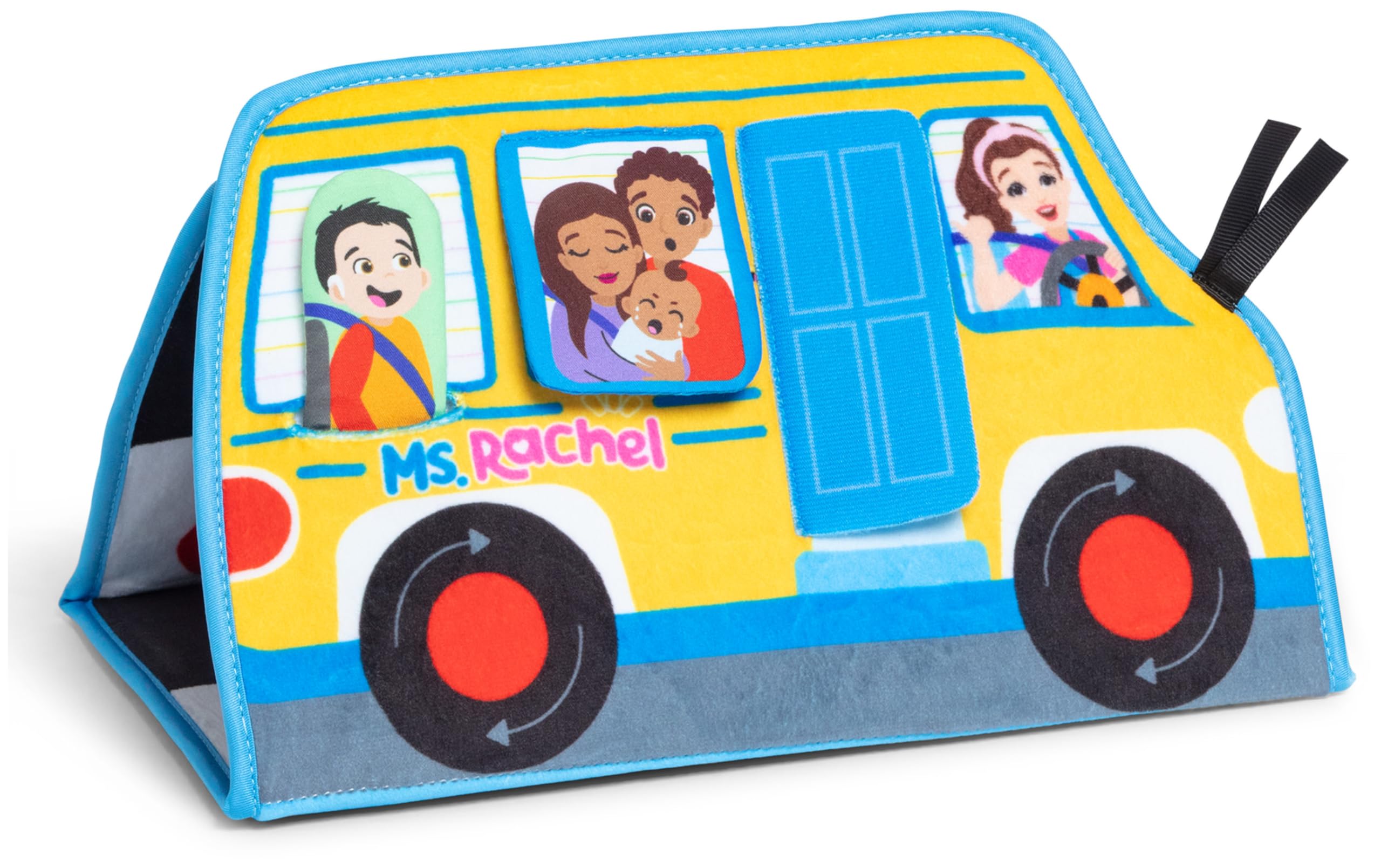 Ms. Rachel Tummy Time Activity Bus - Soft Folding Play Mat with Mirror & Textures for Sensory Development 1
