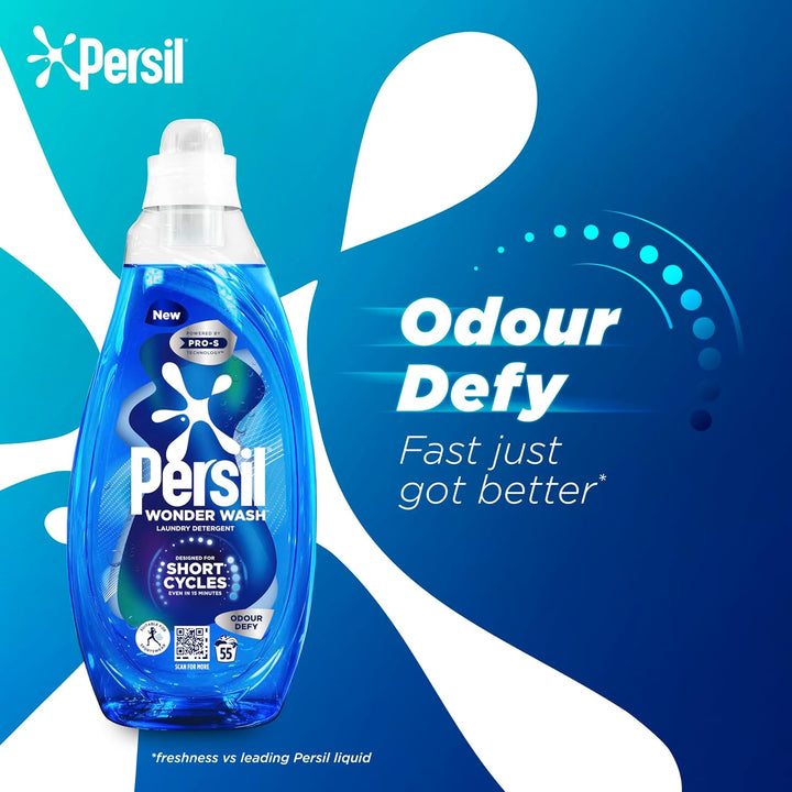 Persil Wonder Wash Odour Defy Bio Liquid Laundry Detergent 1.485 L (55 Washes)