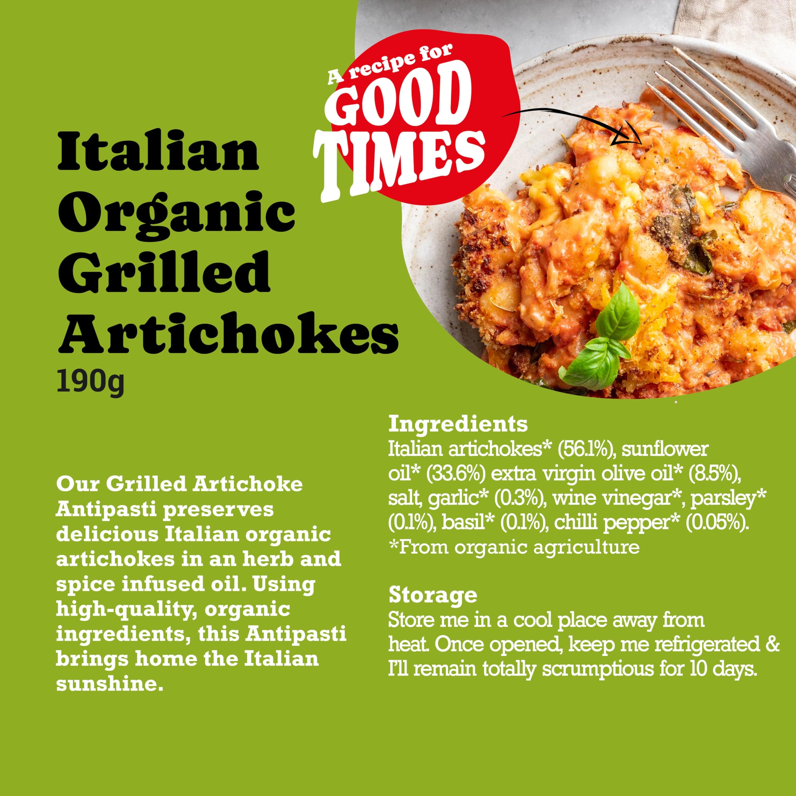 Mr Organic Grilled Artichoke Antipasti - Organic, Non-GMO Sliced Artichokes in Oil | 190g Jar