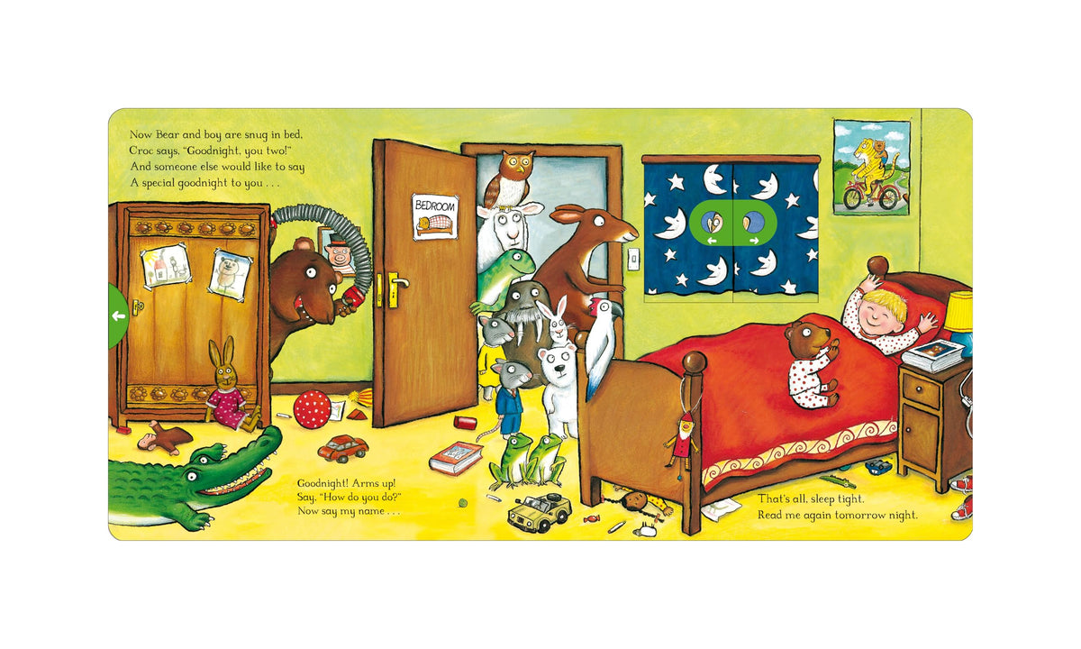 MACMILLAN The Bedtime Bear: A Push, Pull and Slide Book - Interactive Rhyming Bedtime Book