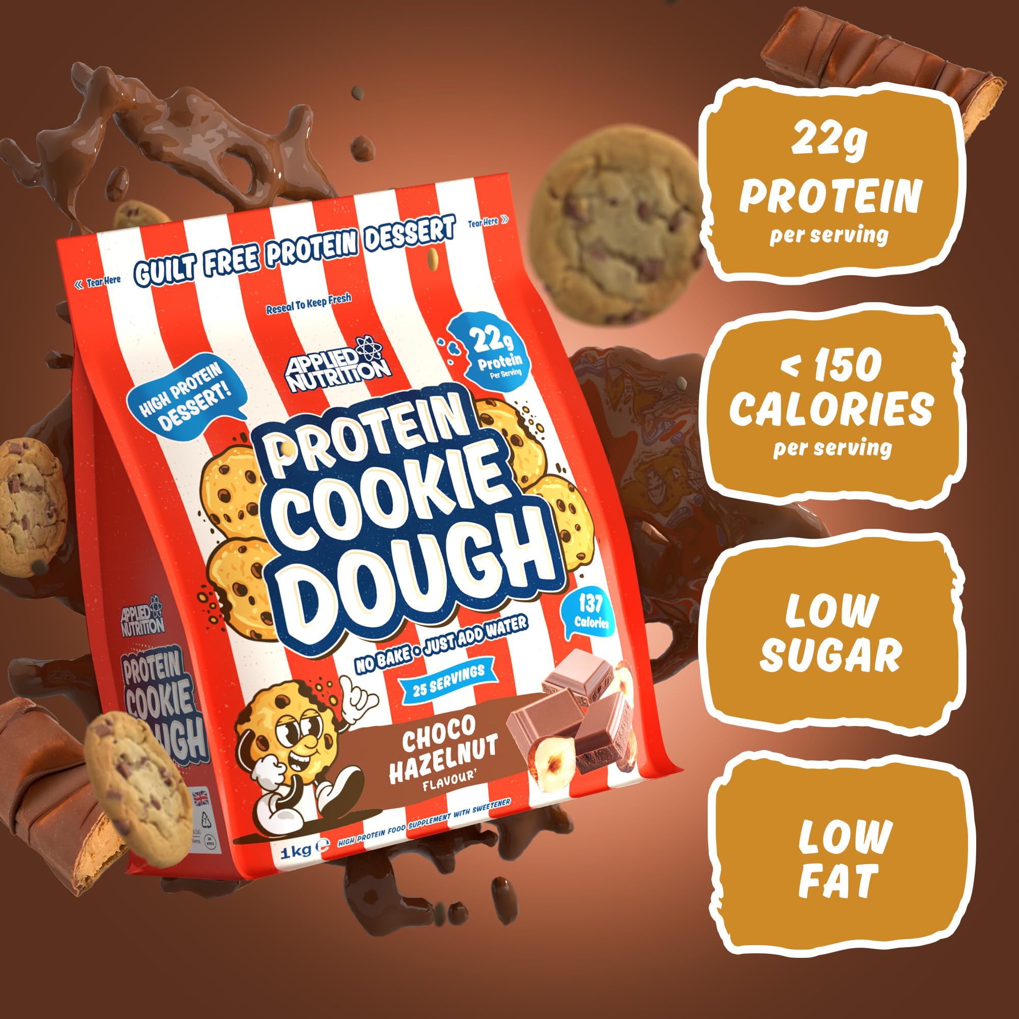 Applied Nutrition Protein Cookie Dough - High Protein Snack, 1kg Pouch | Over 22g Protein 3