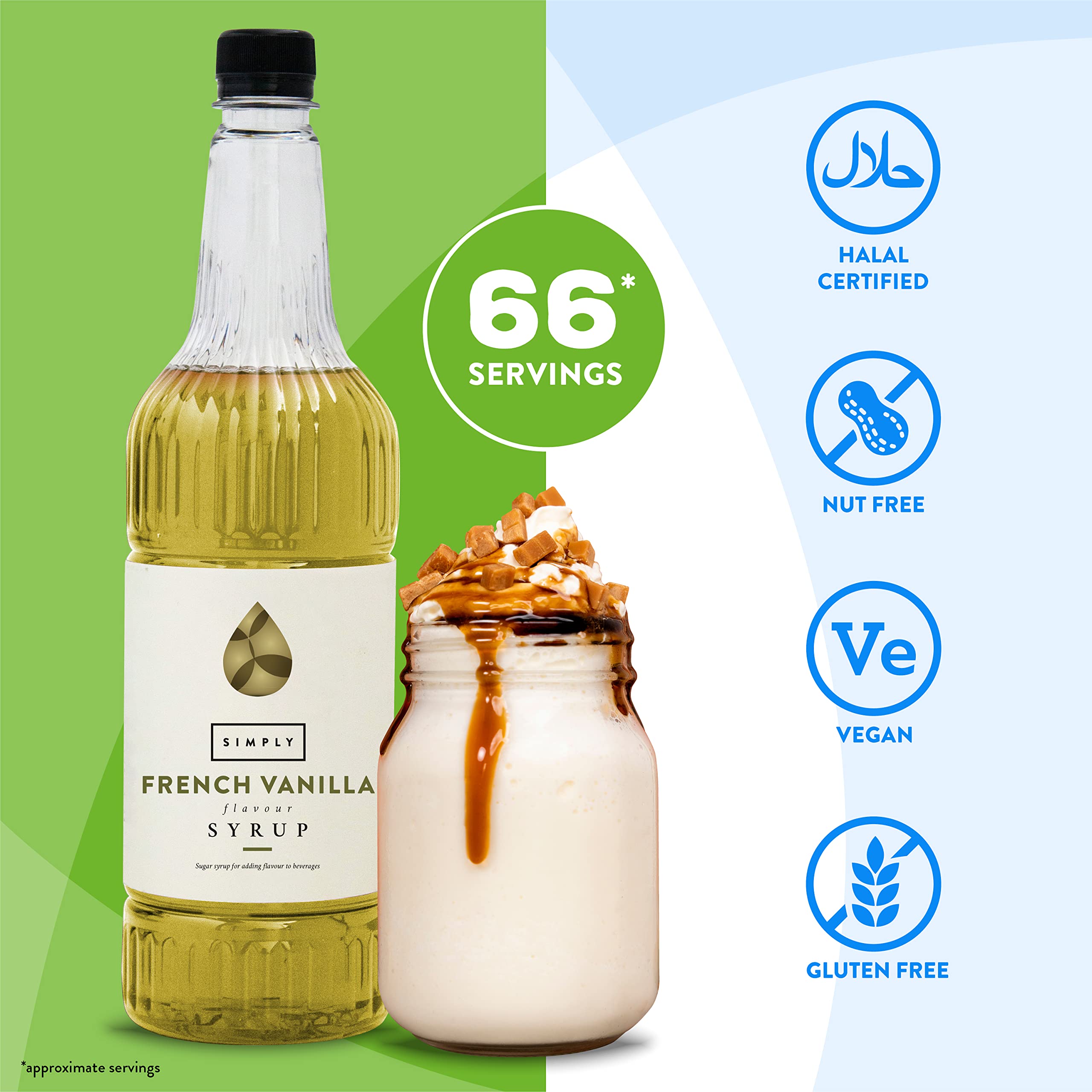 Simply French Vanilla Syrup - Vegan & Nut Free Coffee Syrup | 1 Litre