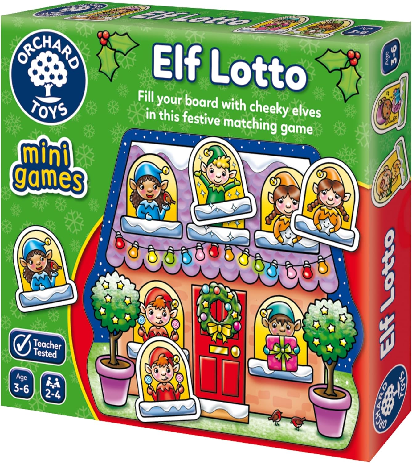 Orchard Toys Elf Lotto Mini Game - Festive Matching Bingo for Kids Ages 3-6 1