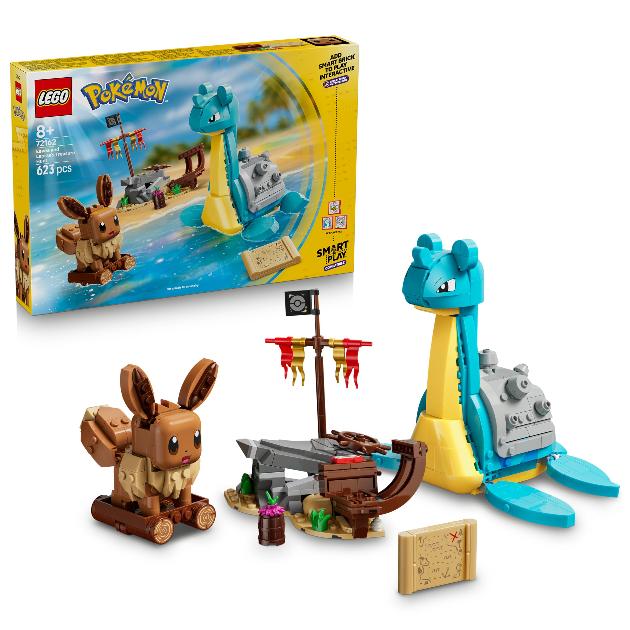 LEGO Pokémon SMART Play: Eevee and Lapras’s Treasure Hunt Building Set (72162) - Ages 8+ 1