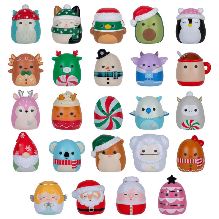 Squish-a-longs Holiday Advent Calendar 24 Day Countdown - 24 Mini-Squish Collectibles with Ring Accessory (Wave 3)