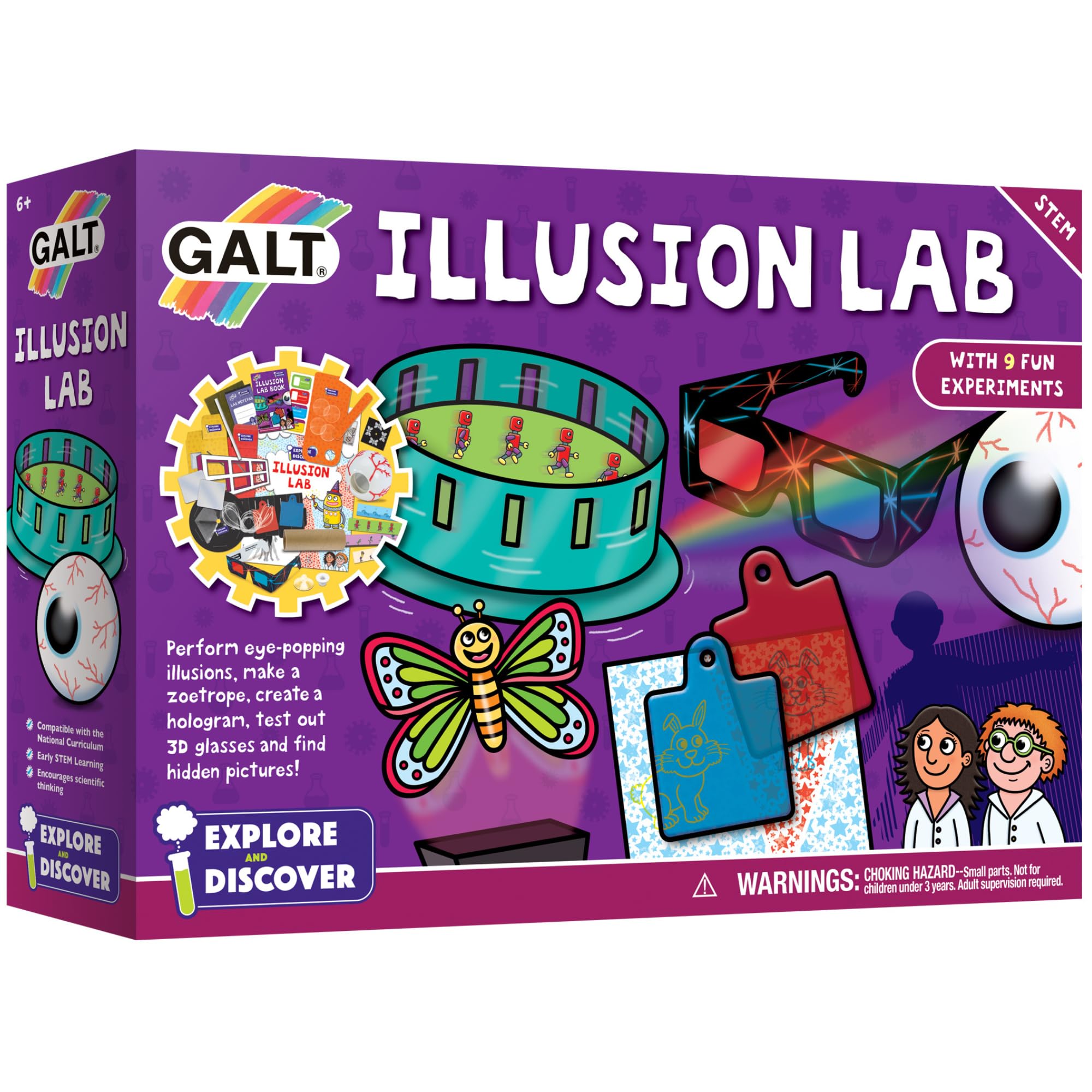 Galt Illusion Lab - 9 Fun Science Experiments for Kids Ages 6+ 1