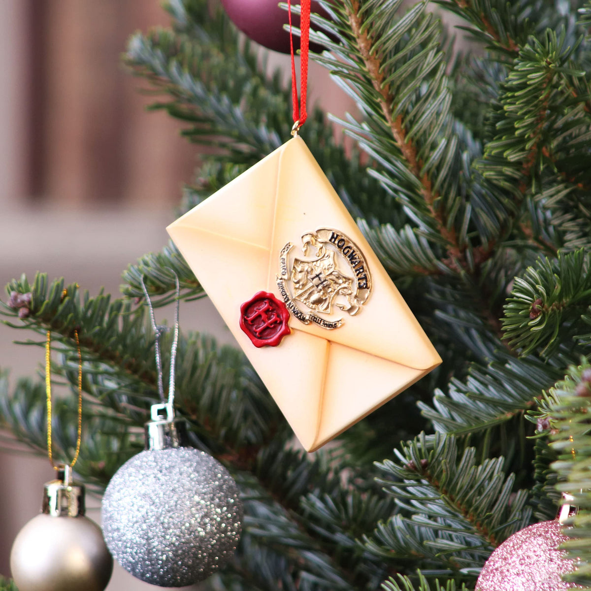 Nemesis Now Harry Potter Hogwarts Acceptance Letter Hanging Ornament - Resin, Beige, 7.3 cm