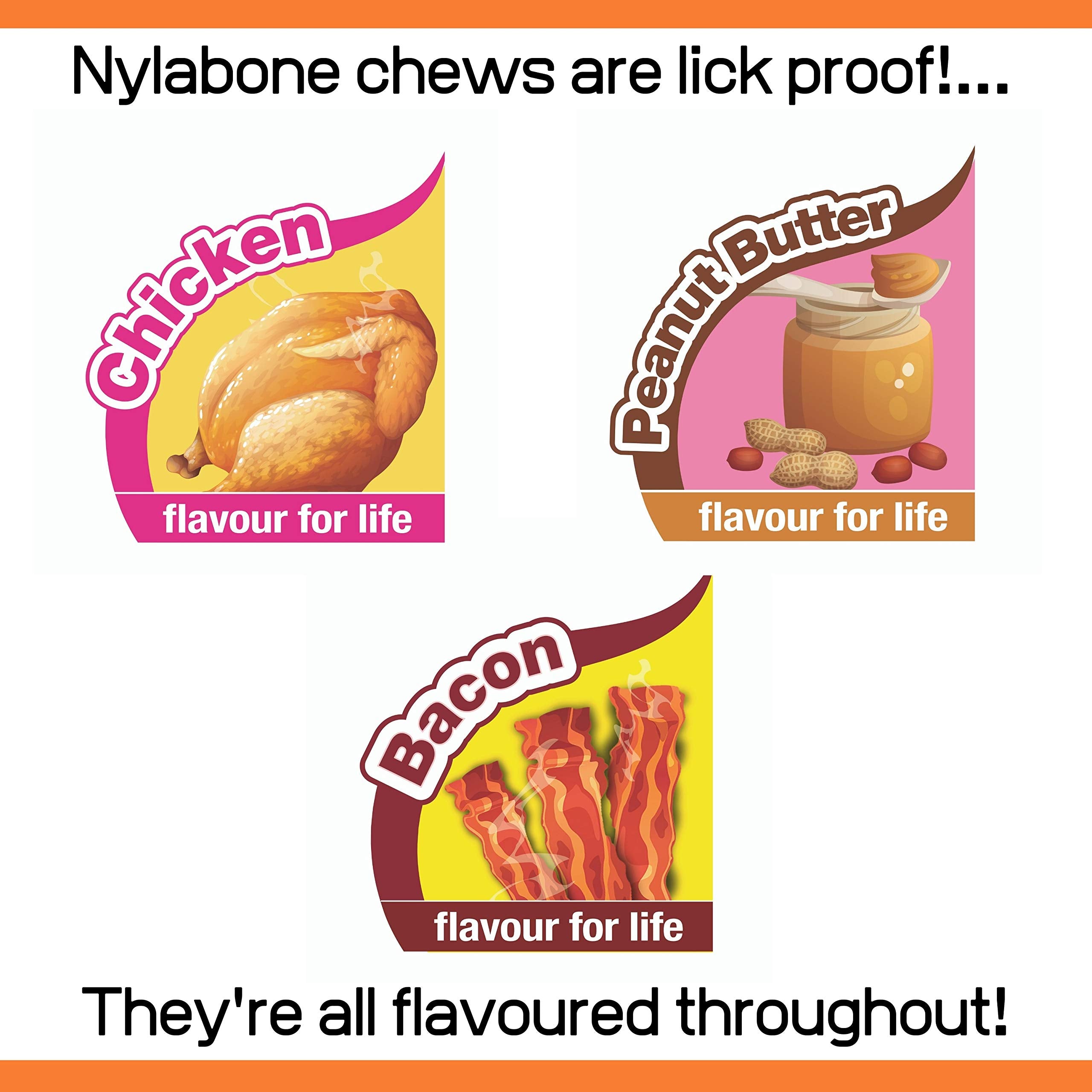 Nylabone Extreme Tough Dog Chew Toy - Durable Nylon, Small Dogs, Peanut Butter/Chicken/Bacon Flavor 5