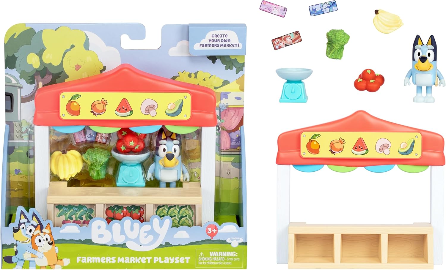 Bluey Farmers Market Playset - Includes Articulated Bluey Figure & Accessories 1