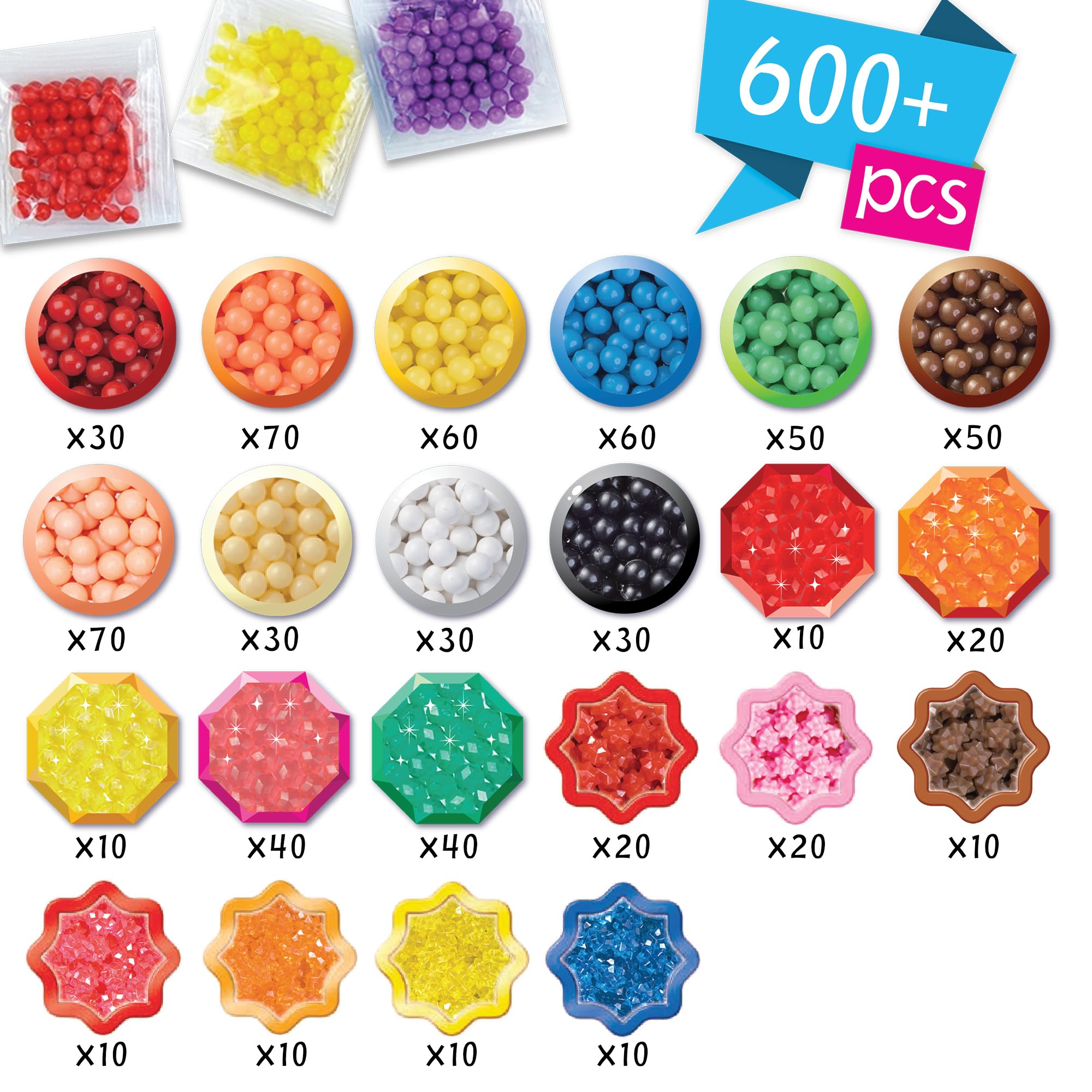 Aquabeads Super Mario Character Set Jewellery Making & Bead Kit | 690+ Beads, 22 Colors | Ages 4+ 6