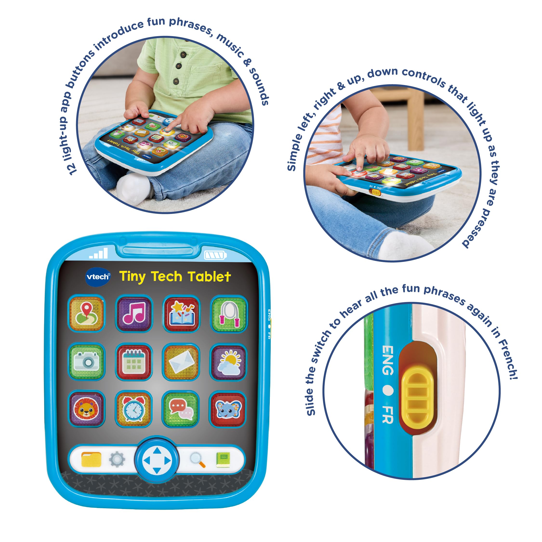 VTech Tiny Tech Tablet Educational Toy with Light Up Buttons and Animal Voices