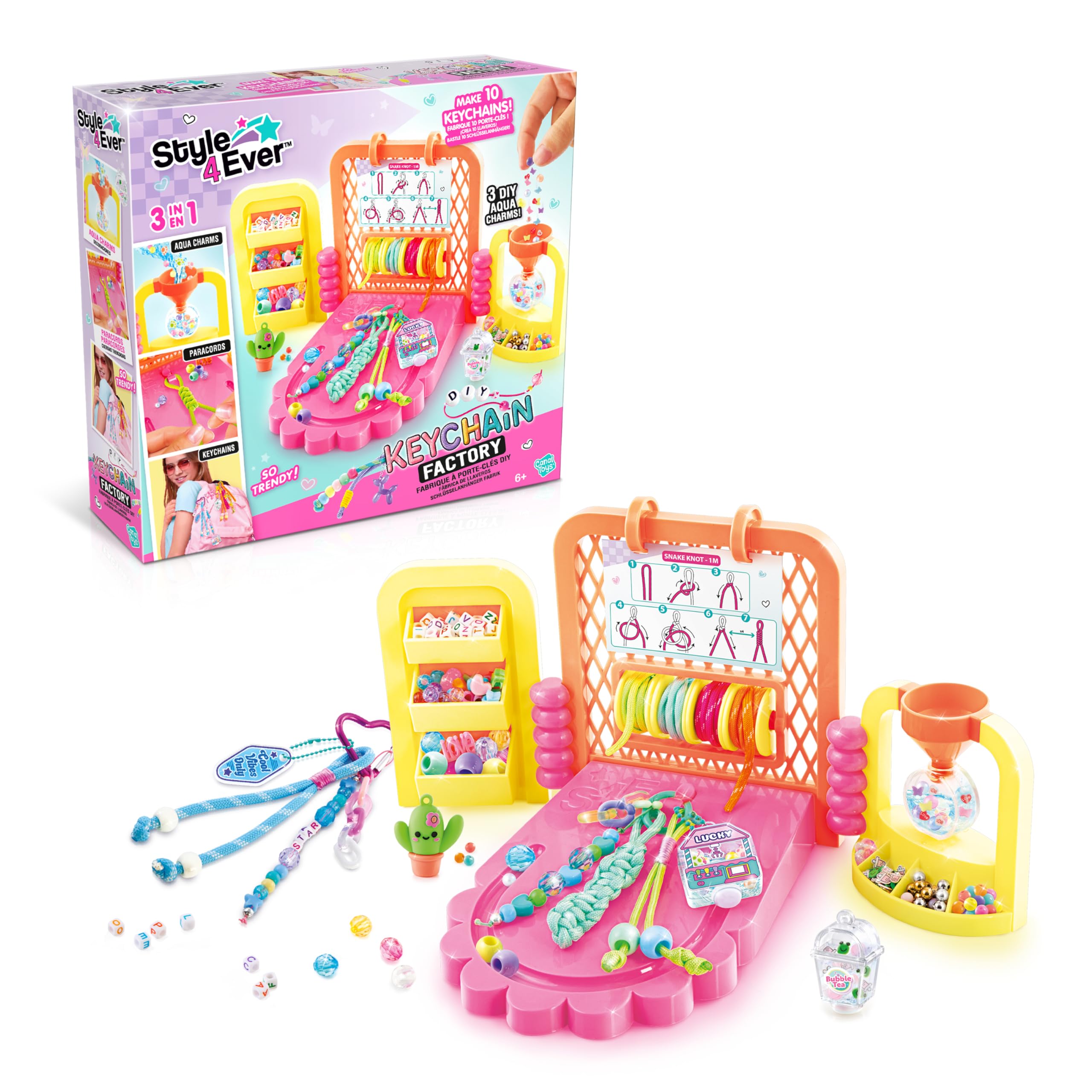 Canal Toys Style 4 Ever DIY Keychain Making Kit - Create 8 Paracord & Beaded Keychains 1