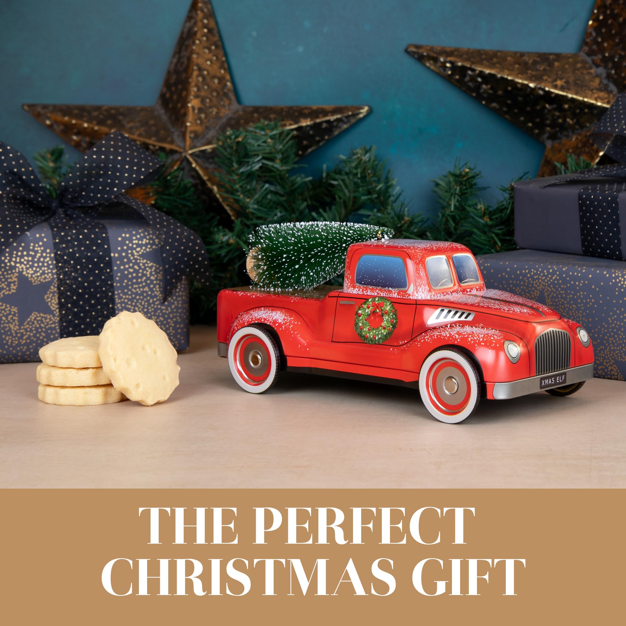 The Silver Crane Co. - Christmas Truck with Tree Biscuits Tin Shortbread Gift 5
