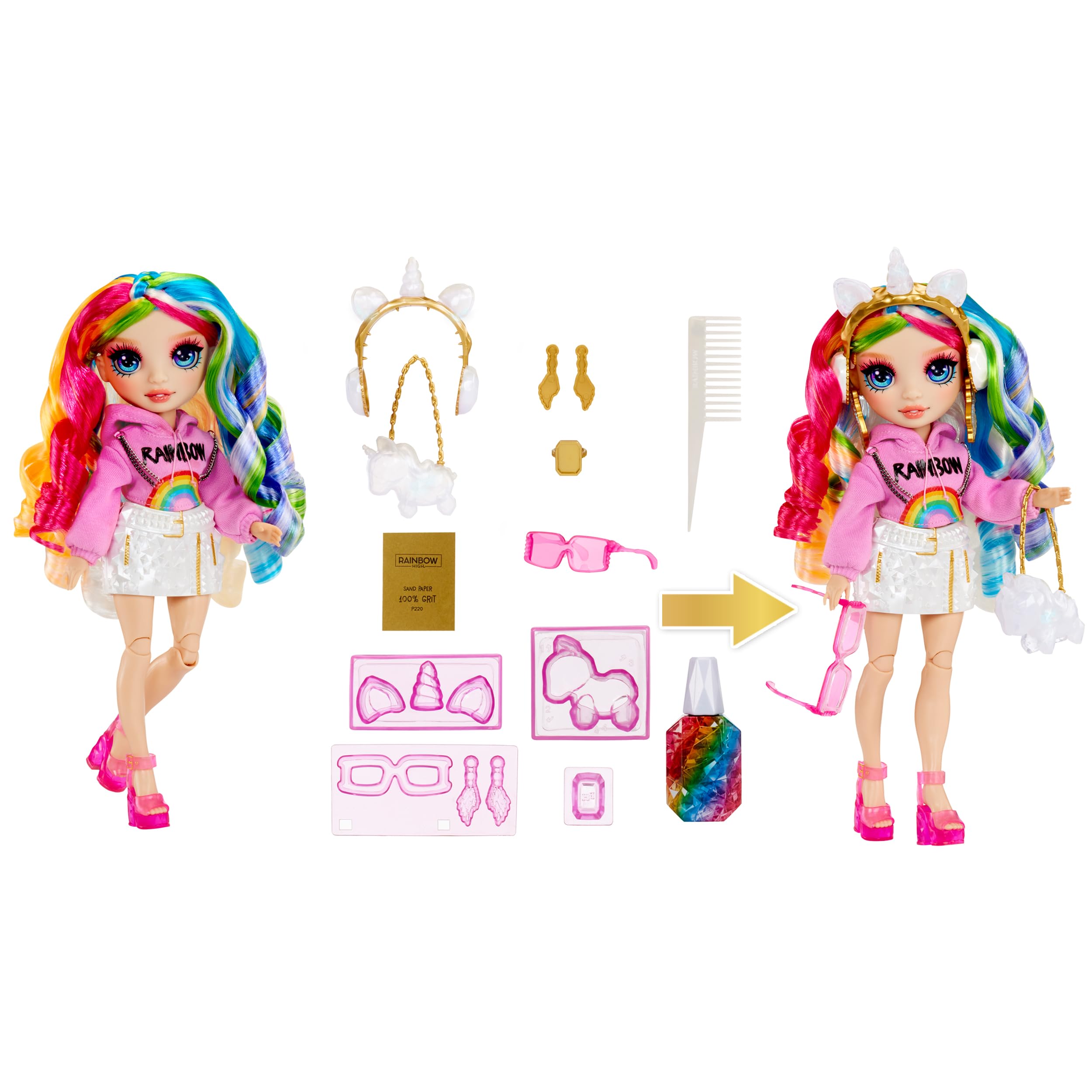Rainbow High Creative Crystals Amaya Doll - 28 cm Fashion Doll with DIY Crystal Accessory Make It Kit | Ages 8+ 2