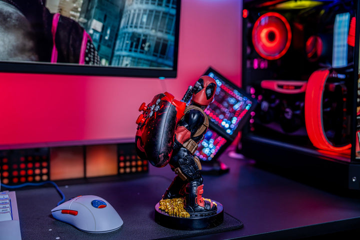 Marvel Deadpool Rear View Cable Guy - Controller & Phone Holder with Charging Cable