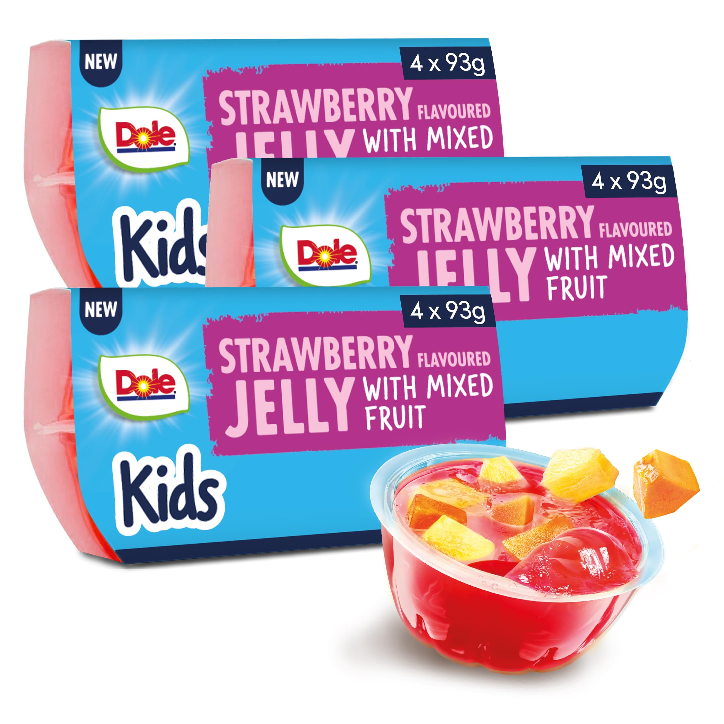 Dole Strawberry Jelly with Mixed Fruit 3 x 4 Pack, Healthy Snack for Kids 1