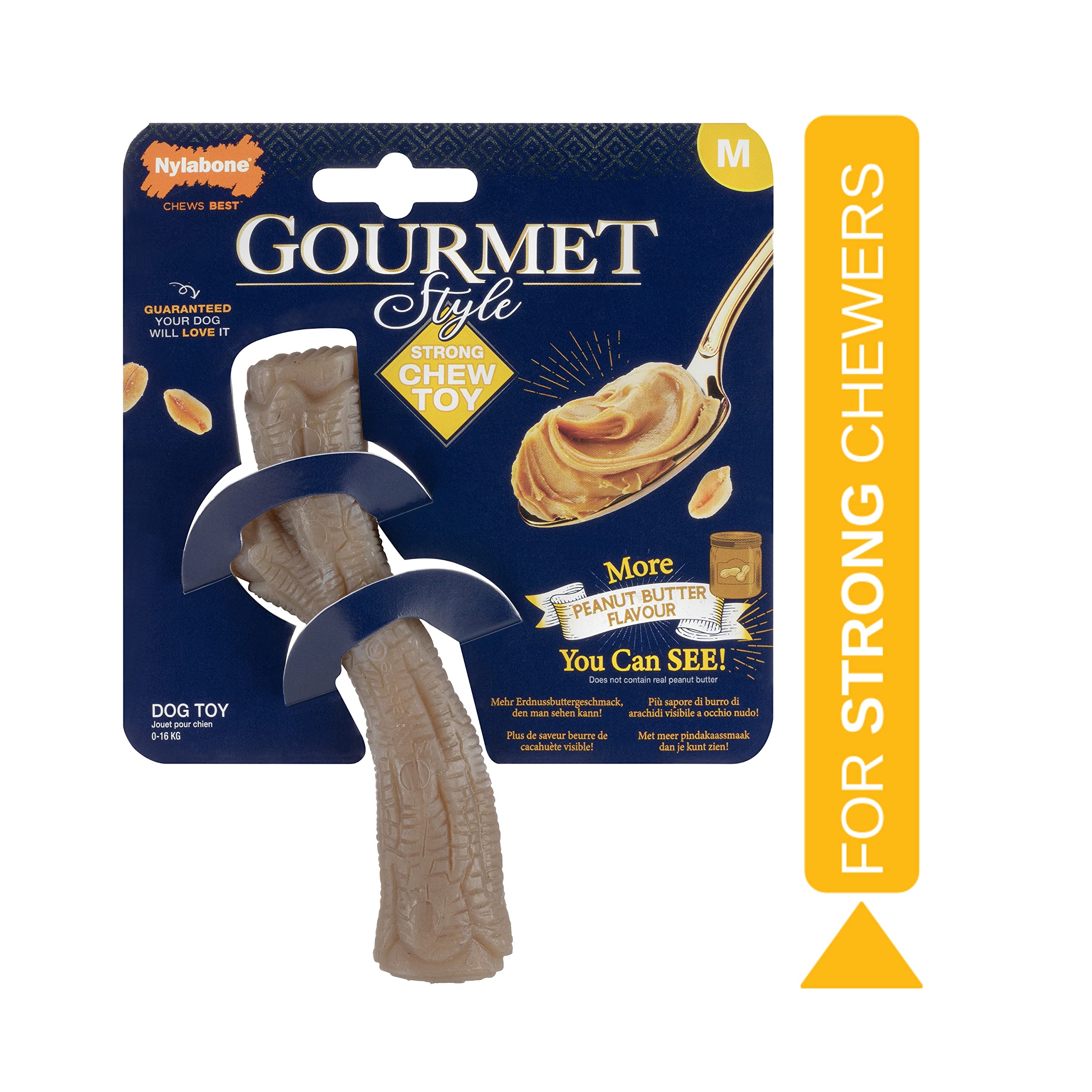 Nylabone Maximum Strength Gourmet Stick Chew Toy - Peanut Butter Flavor | Durable Nylon | Medium Dogs