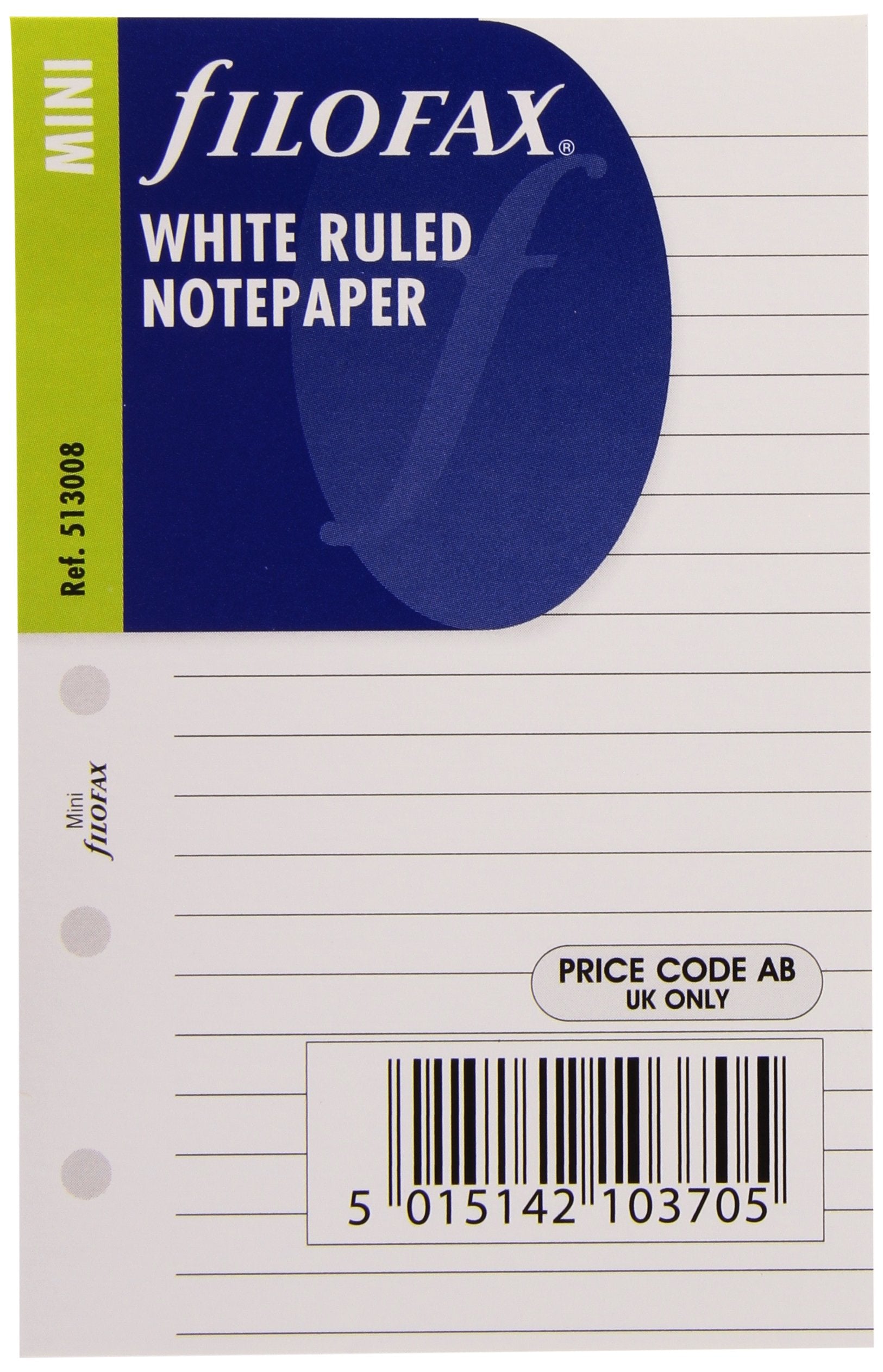 Filofax Mini Ruled Notepaper Refill - 20 Leaves | 67mm x 105mm | White Paper 1