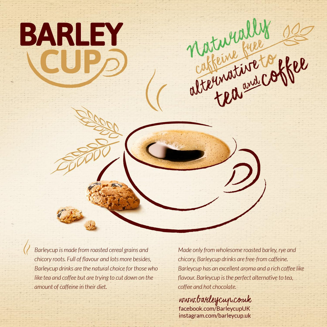 Barleycup Fibre Instant Grain Beverage 100g - High Fibre, Caffeine-Free Coffee Substitute