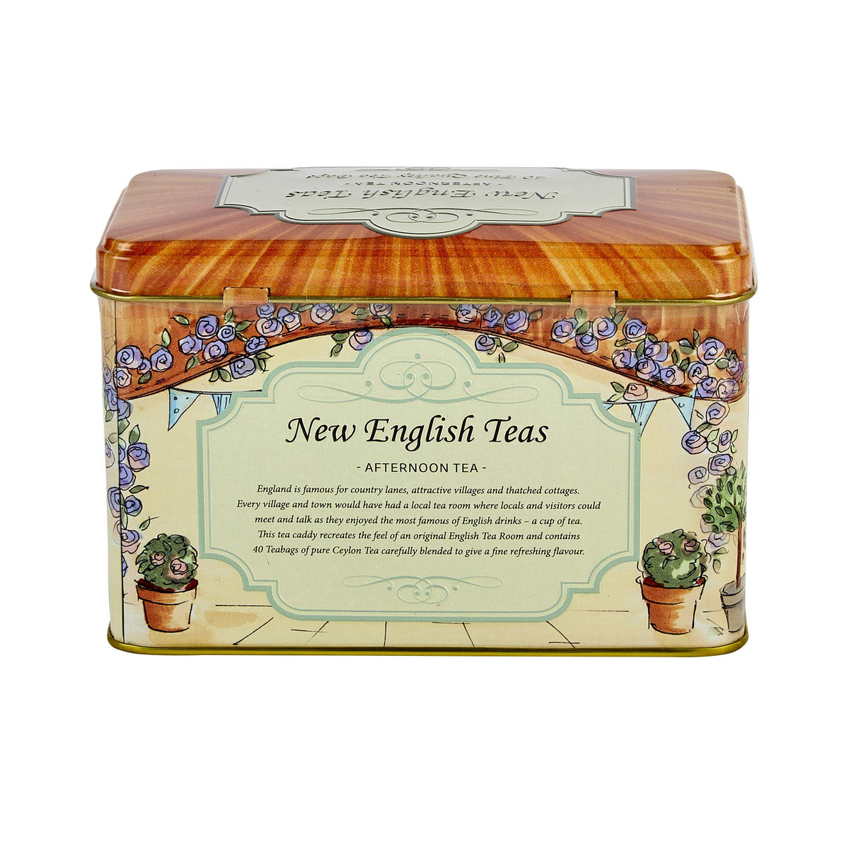 New English Teas Rooms Tin Afternoon Teabags - 40 Teabags, Pack of 2