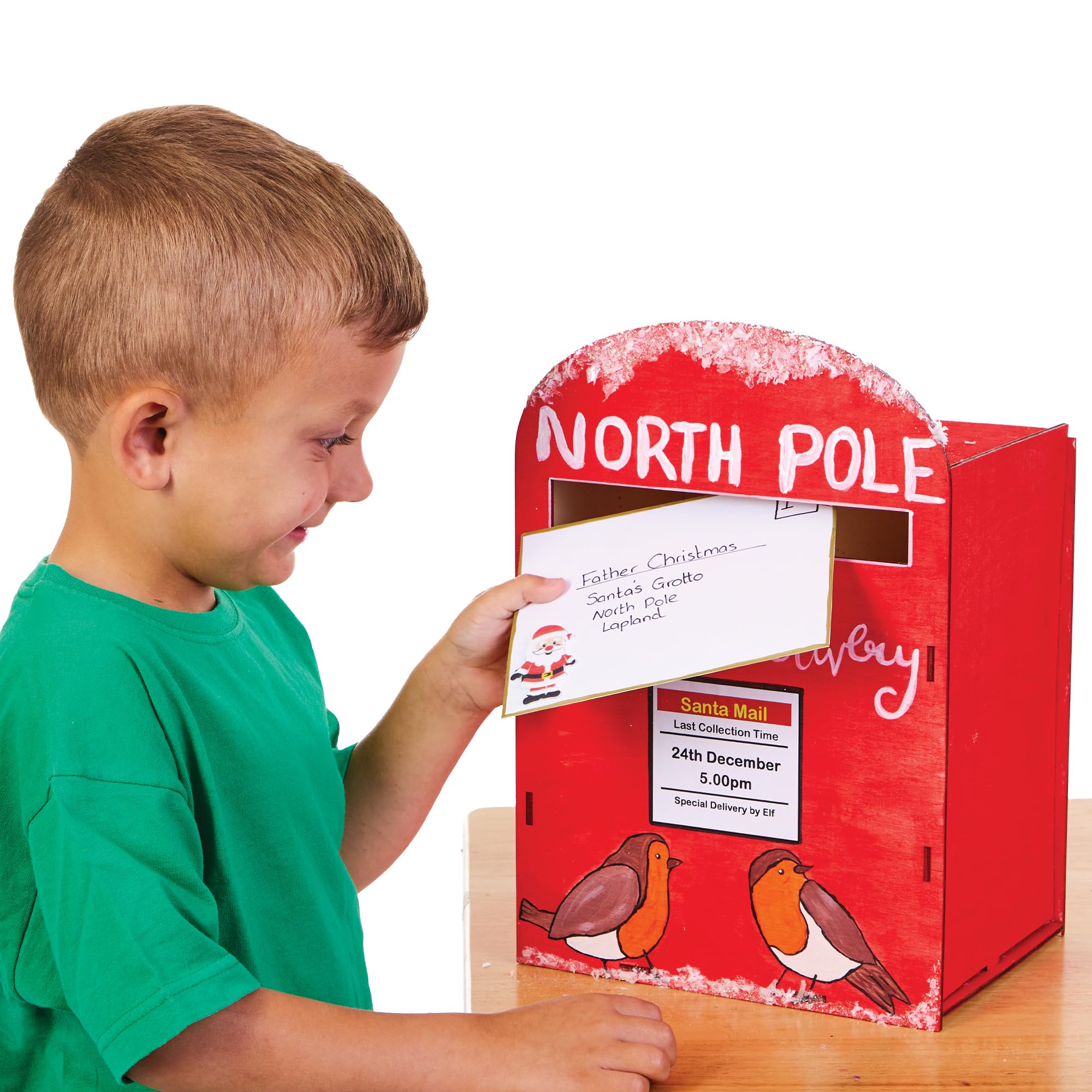 Baker Ross FX846 Wood Post Box Kit - Paintable Craft for Kids | Assembled Size 23x23x33cm | 1 Kit 6