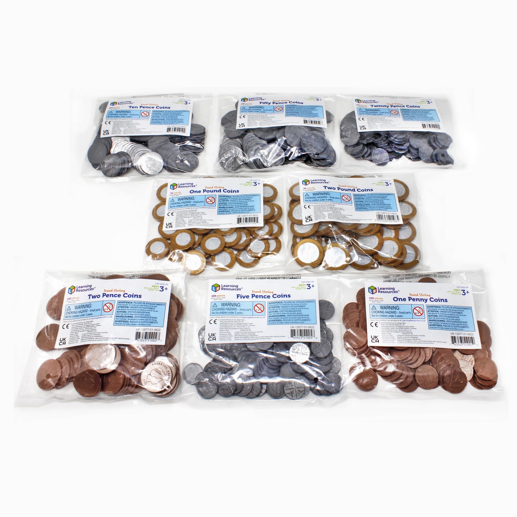 Learning Resources Bulk Play Money Pack - 700 Plastic UK Coins for Ages 3-7